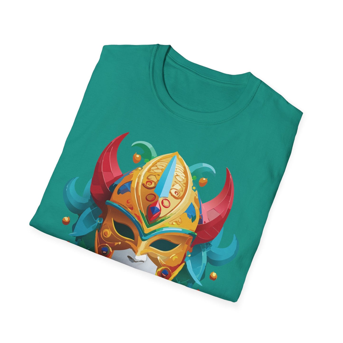 Unisex Mask Tee Shirt Softstyle Gildan 64000 Cotton Tee Masquerade Design Artwork