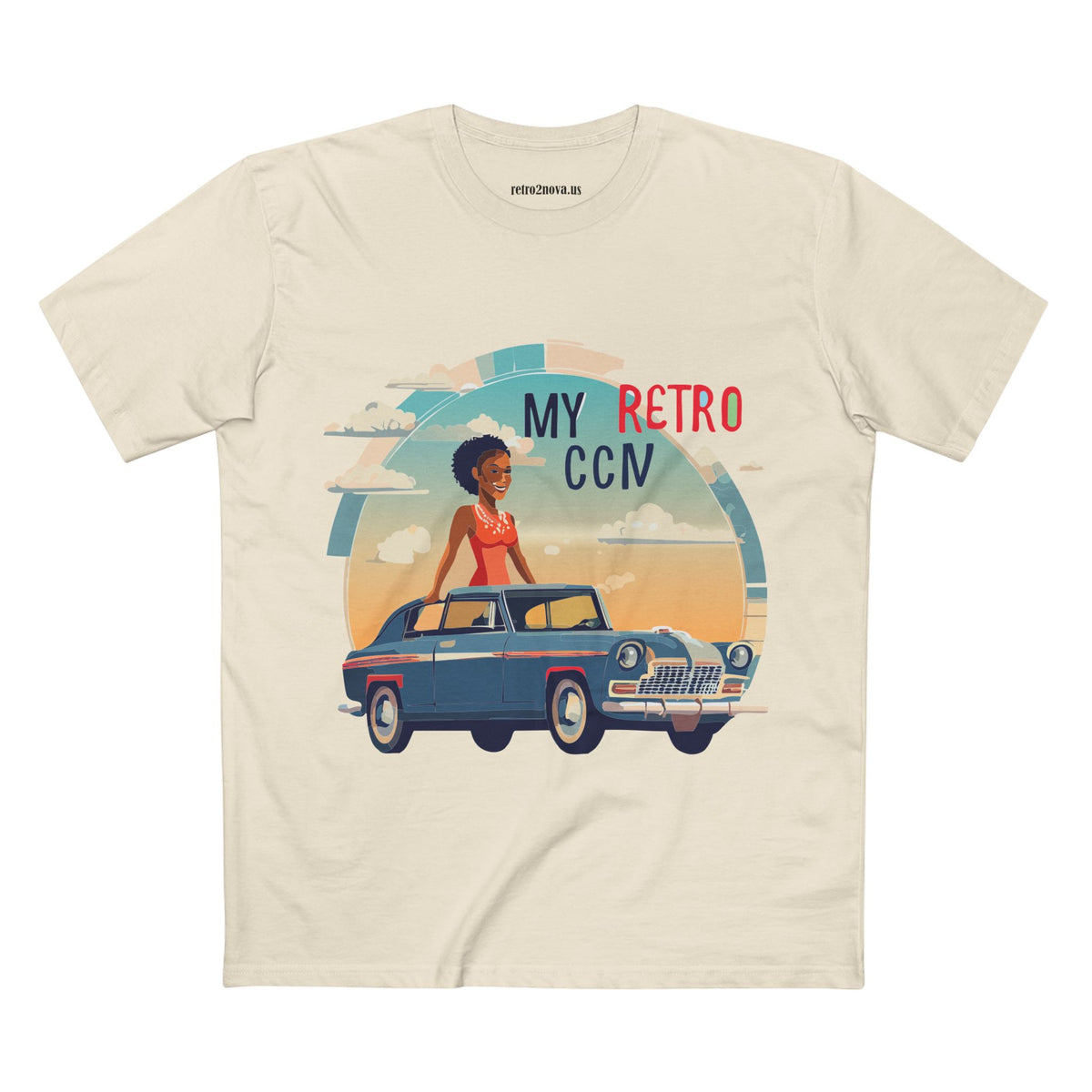 Retro Car Vintage Graphic Tee Staple Unisex 100 Cotton Tee Shirt - RC-14