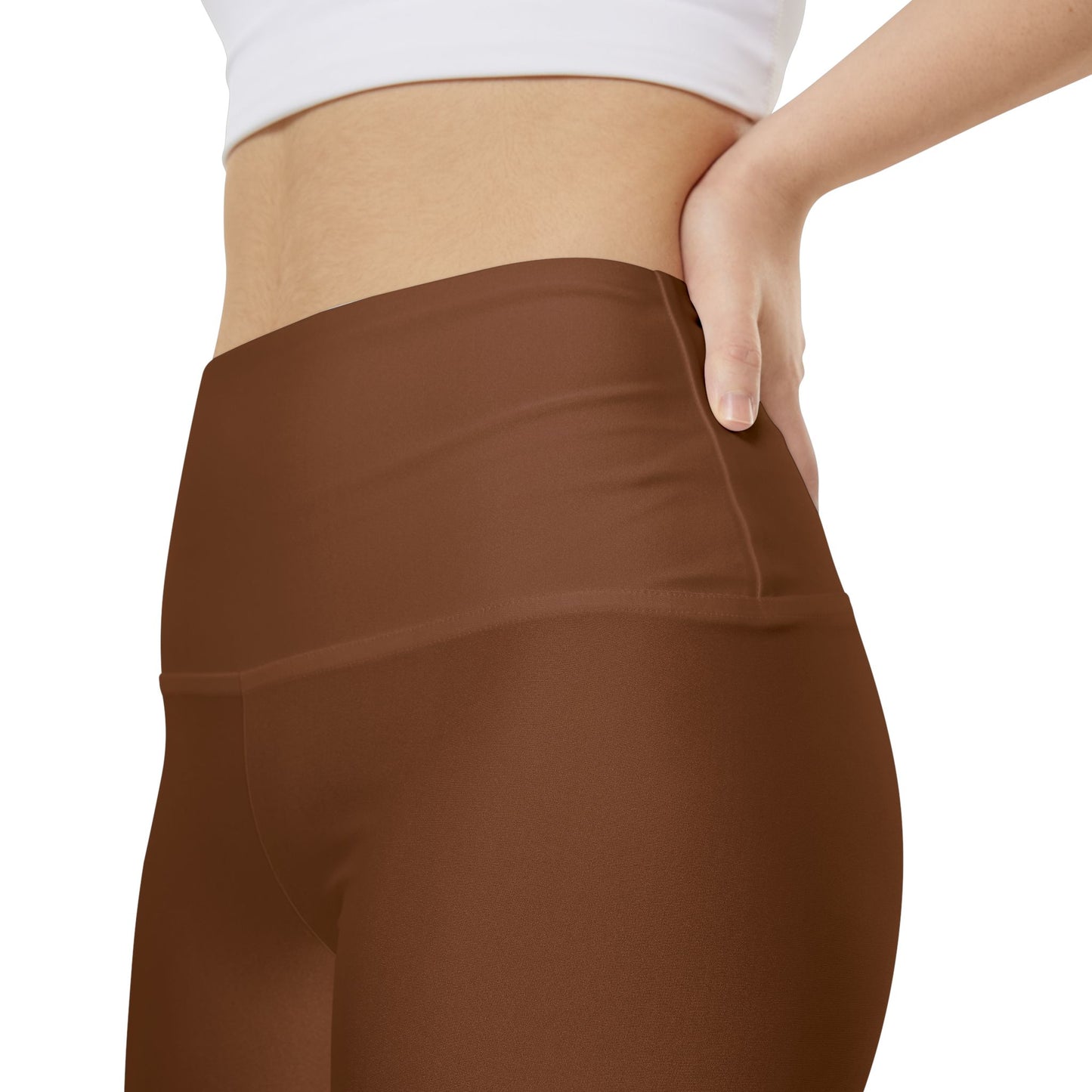 Saddle Brown Women's Workout Shorts — High-Waist Athletic Biker Shorts