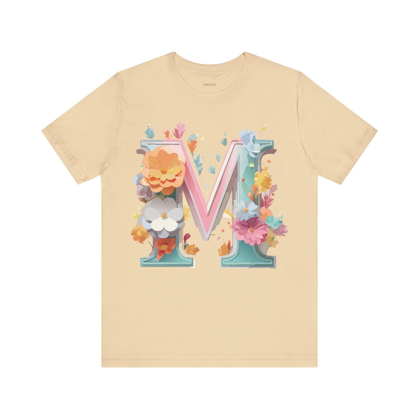 Letter M Graphic Tee Unisex Short Sleeve Shirt By Adelpha Vintage Artwork Design