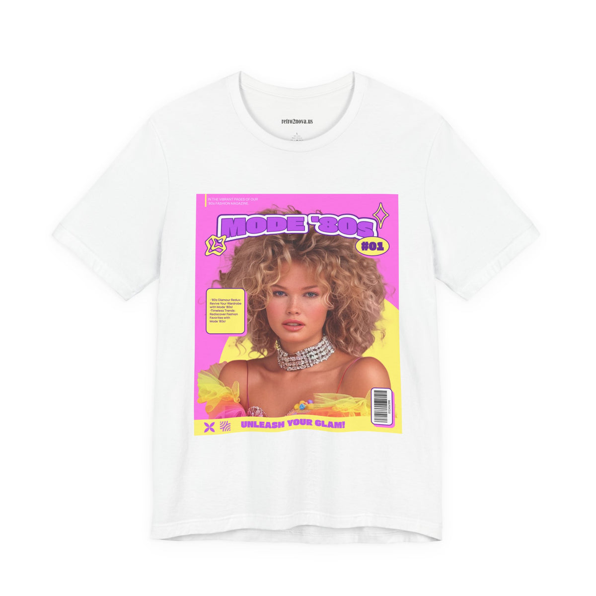 Magazine Cover Graphic Unisex Cotton Bella+Canvas Tee with Retro Poster ab31