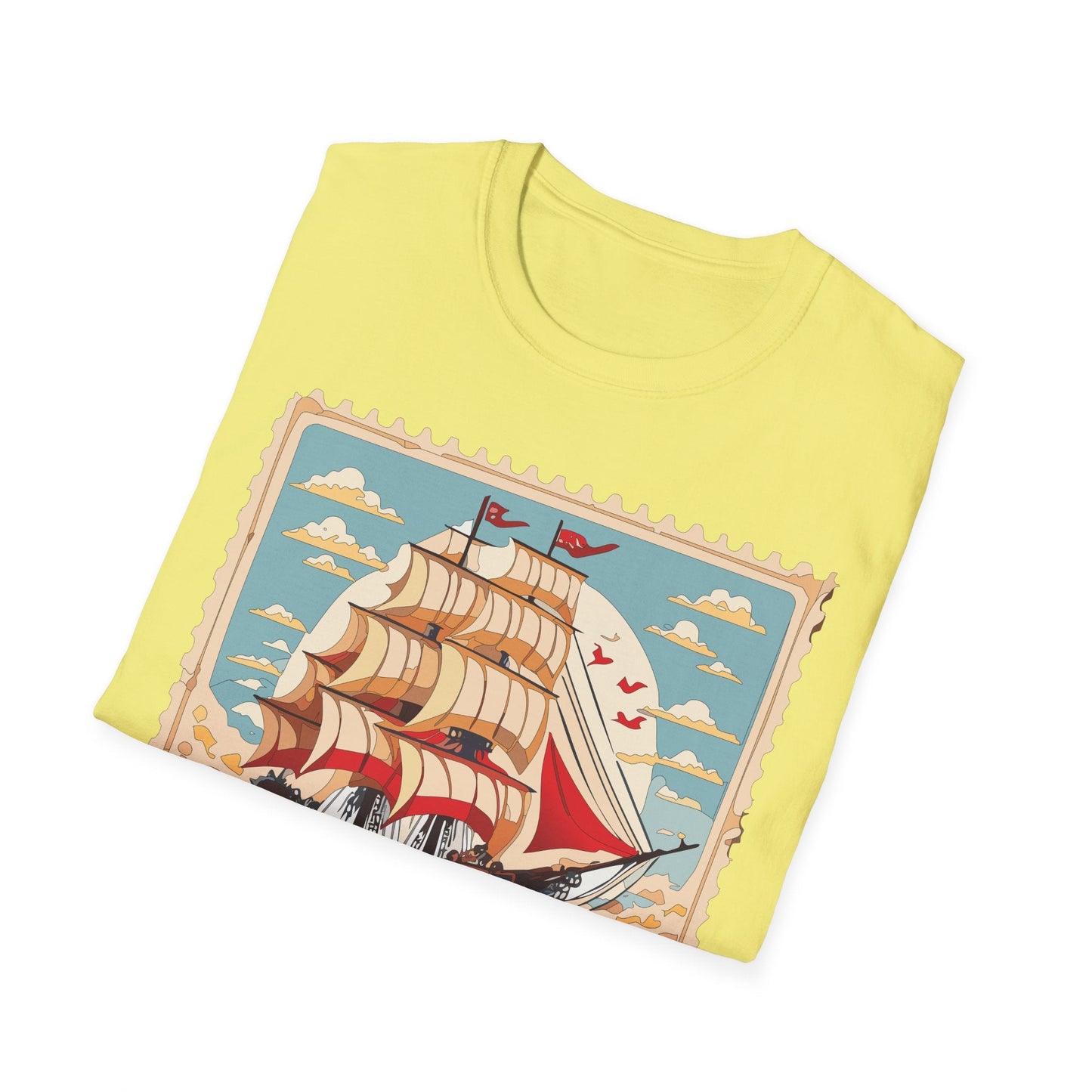 Ship T Shirts Frigate T Shirts Vessel Tee Shirt Unisex Softstyle Gildan 64000 Cotton Tee