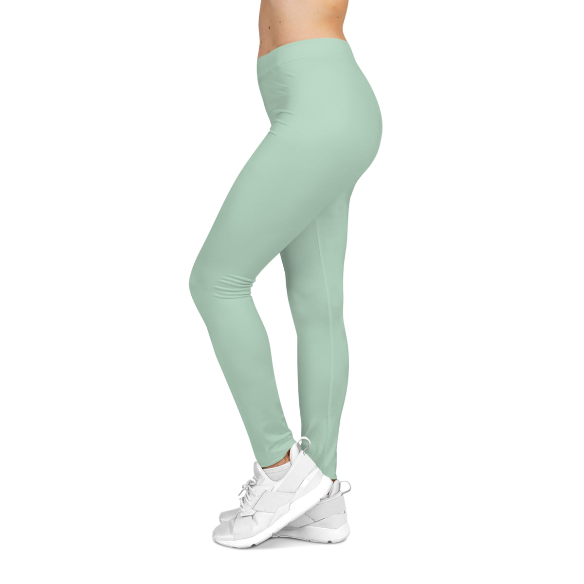Pale Green Mint Color Women's Poly-Span Casual Leggings XS-2XL