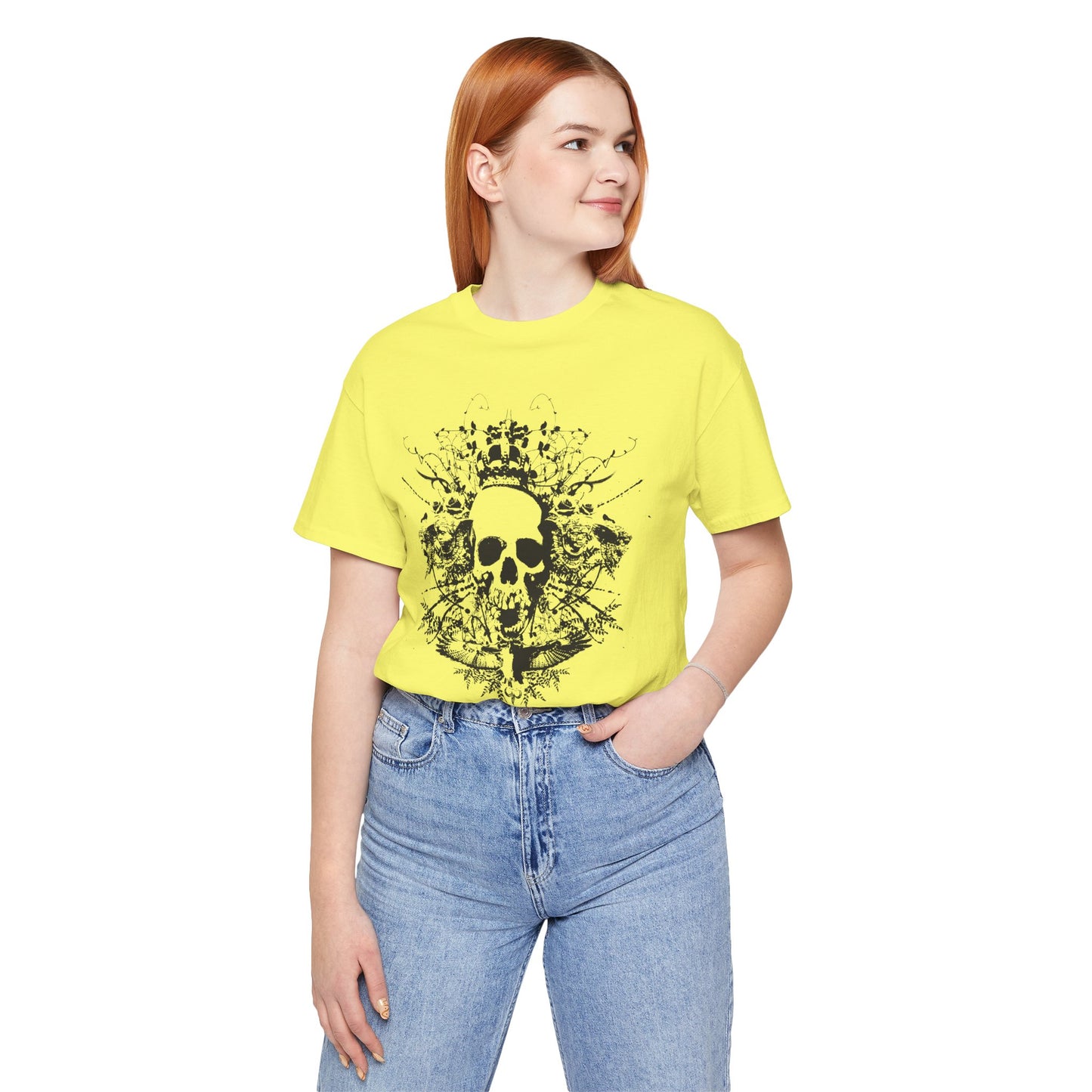 Dark Skull Graphic Design Tee, Skull Shirt, Vintage Tees, Art Design T-Shirt, Vintage Graphic Tee, Art Shirts with Skulls