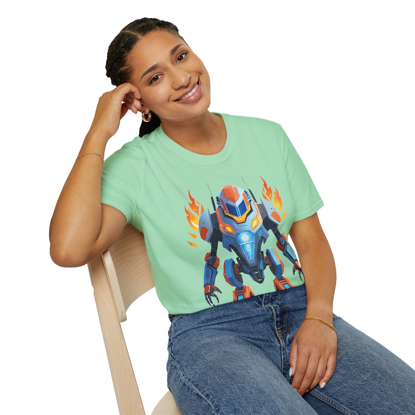 Cyborg Tee Unisex Robot Shirt Terminator Shirt Art Design Gildan Softstyle 64000 Cotton Tee