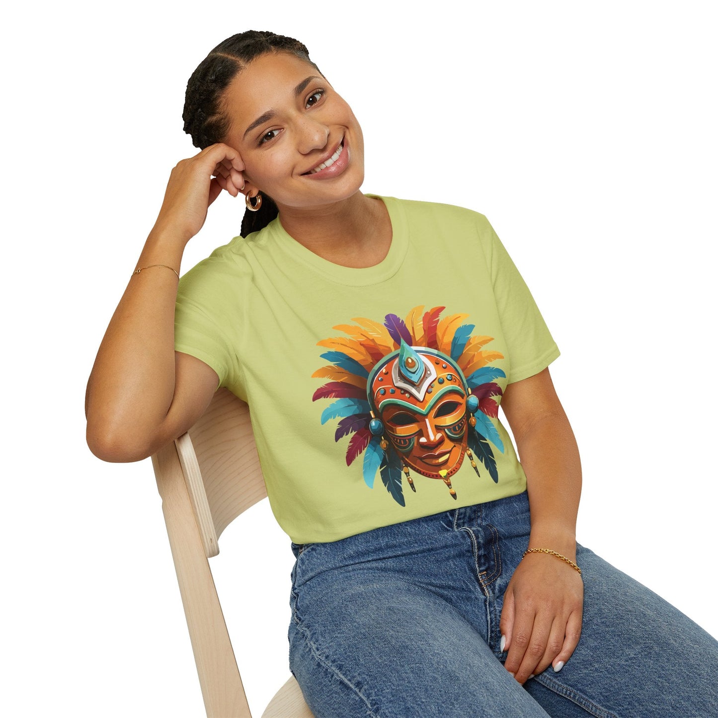 Mask Tee Shirt Unisex Softstyle 100 Percent Ring Spun Cotton Masquerade Tees For Comfort