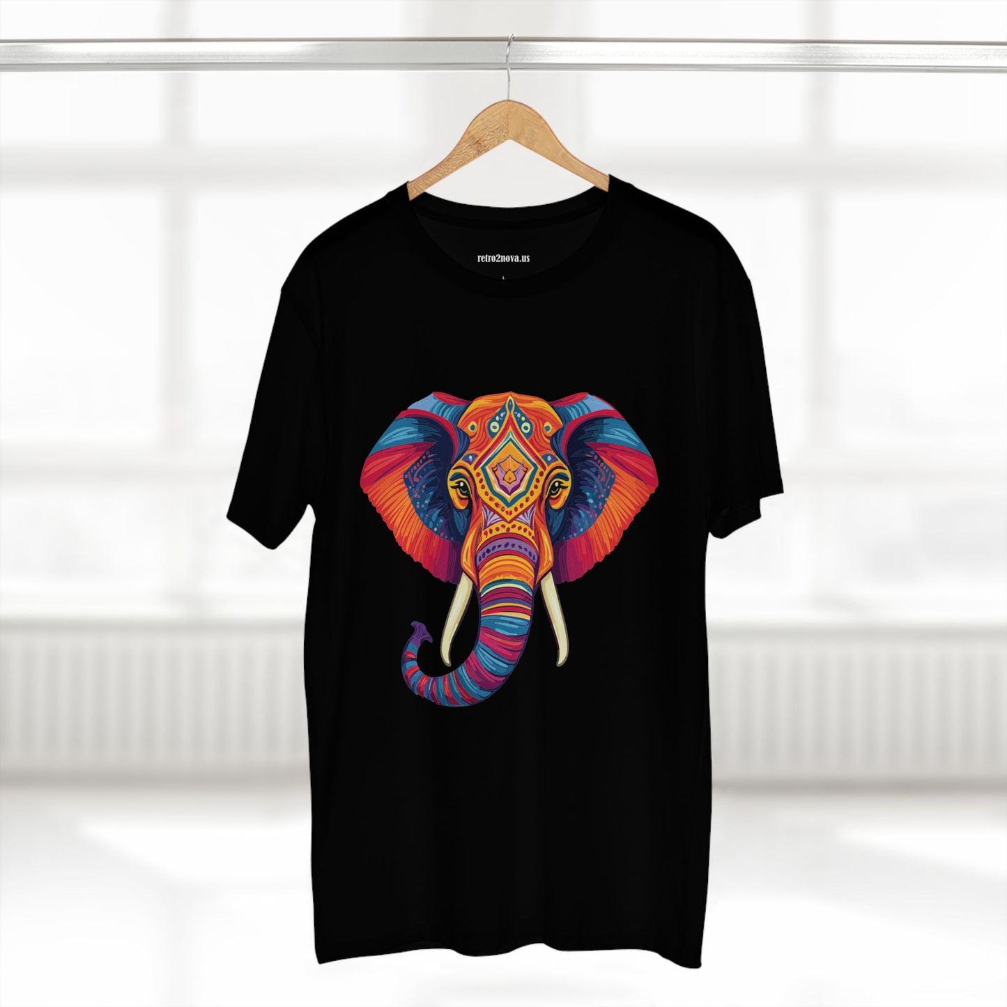 Elephant Animal Shirt Unisex Premium Cotton Tee With Original Art Design From Retro2Nova Art Collection