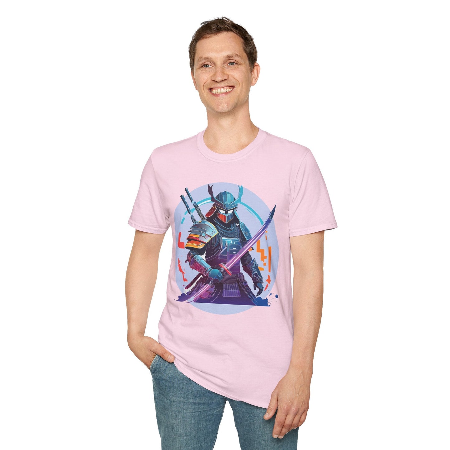 Samurai Shirt Unisex Softstyle Tee 100 Percent Ring Spun Cotton Light 4.5 Oz Graphic Gildan 64000