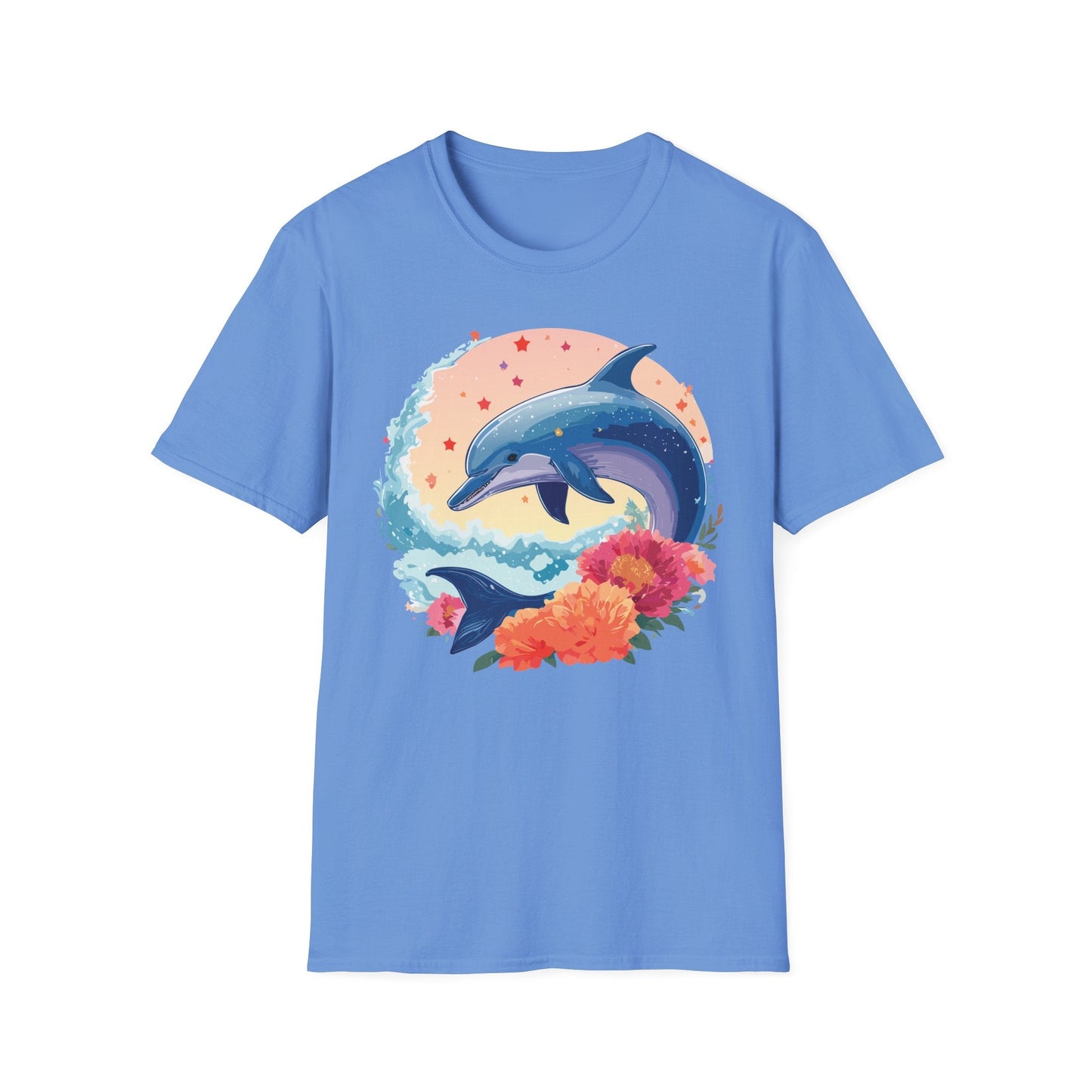 Dolphin Shirts Unisex Tee 100 Percent Ring Spun Cotton Gildan Softstyle 64000 For Everyday Comfort