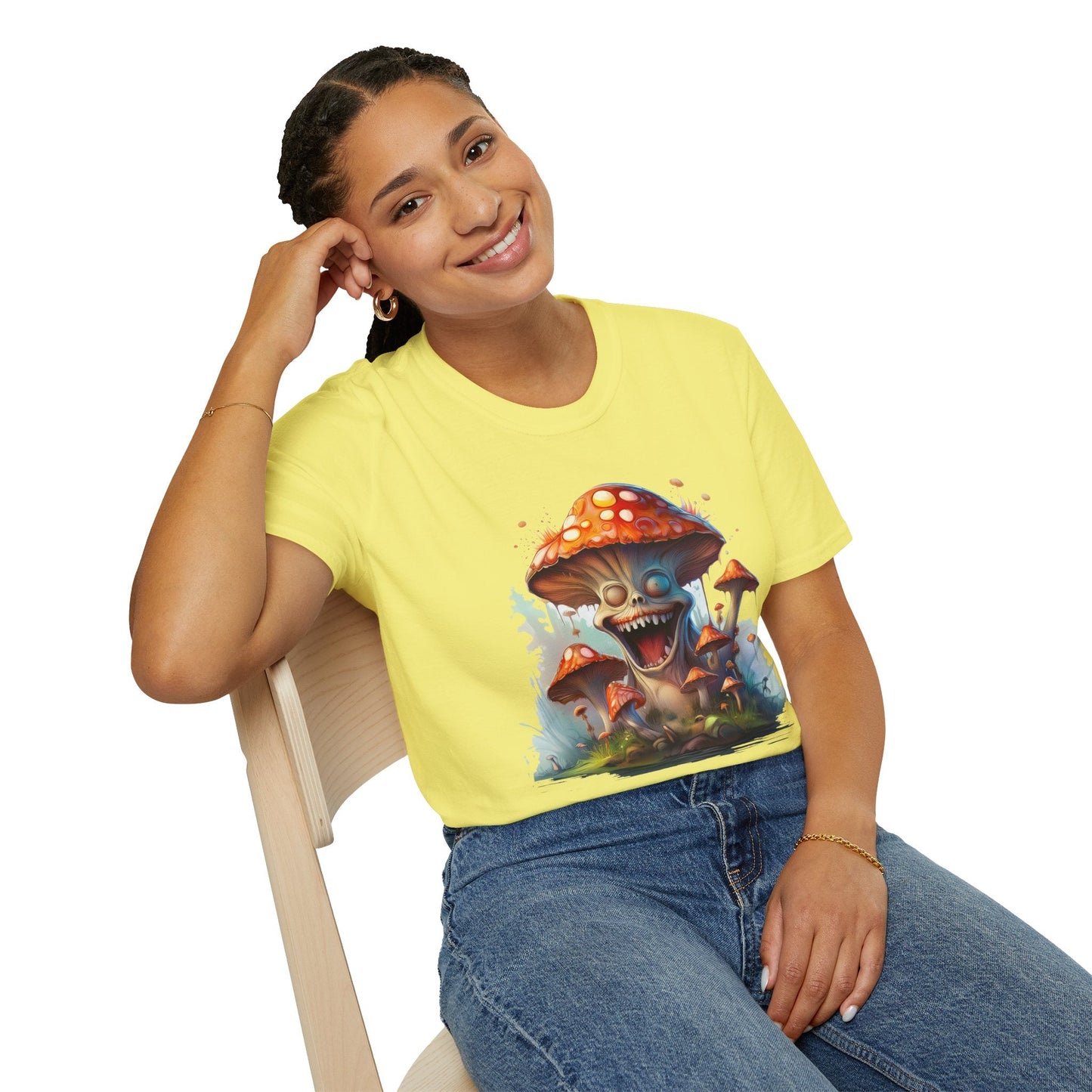 Mashroom Short Sleeve Tee Unisex Funny Mashroom Shirt With Fungus Graphic Gildan Softstyle 64000