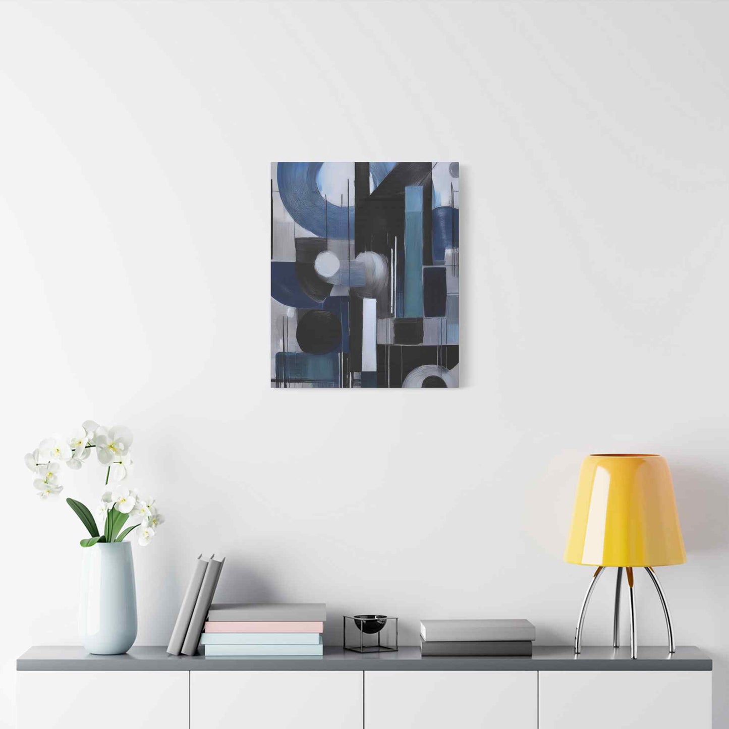 Blue Abstract Painting Print Canvas 20x24,20x30,24x30, 24x32,24x36,30x40, 32x48,36x48,40x60 Pine-Wood Inner Frame ABS-28