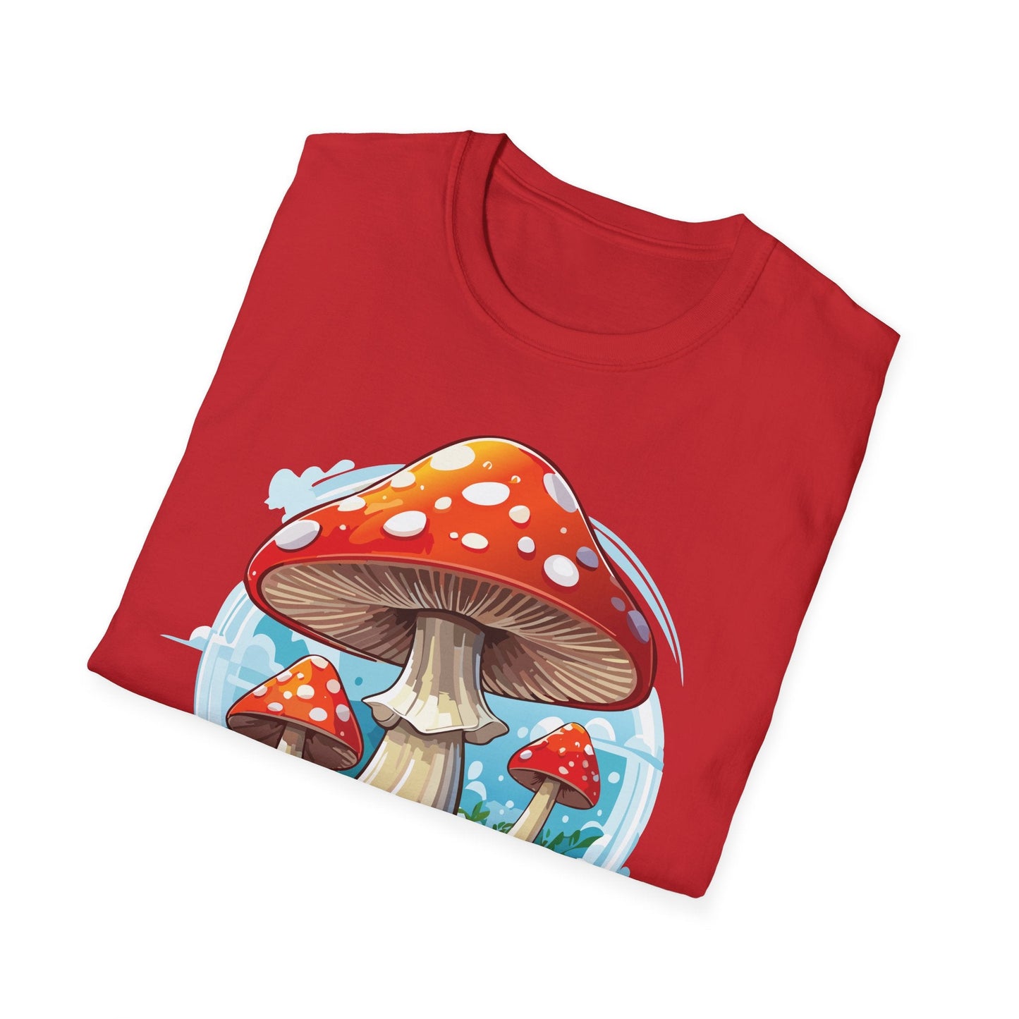 Funny Mashroom Graphic Unisex Softstyle Cotton With Cartoon Illustration Design 20