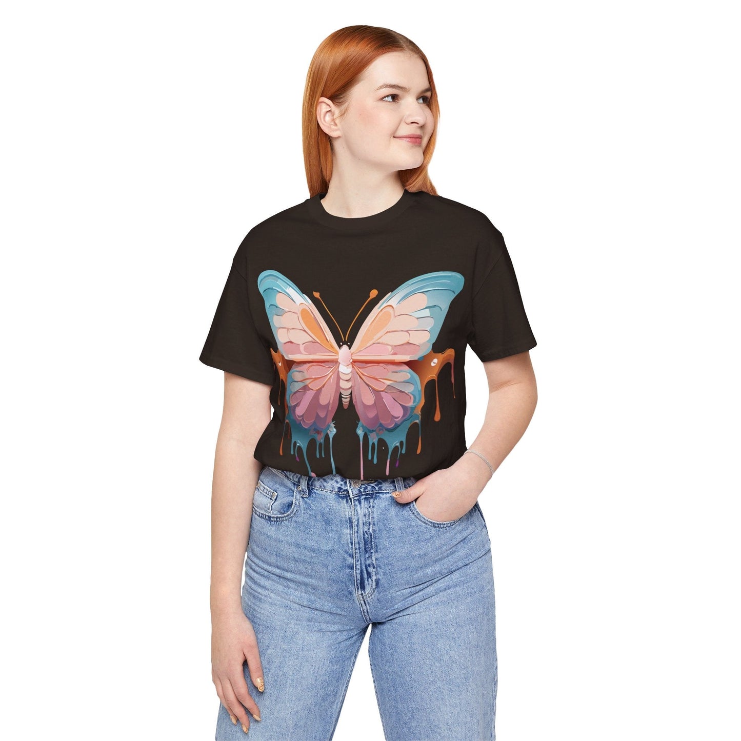 Butterfly Graphic Unisex 100 Cotton Lightweight Vintage Design Jersey Tee 86