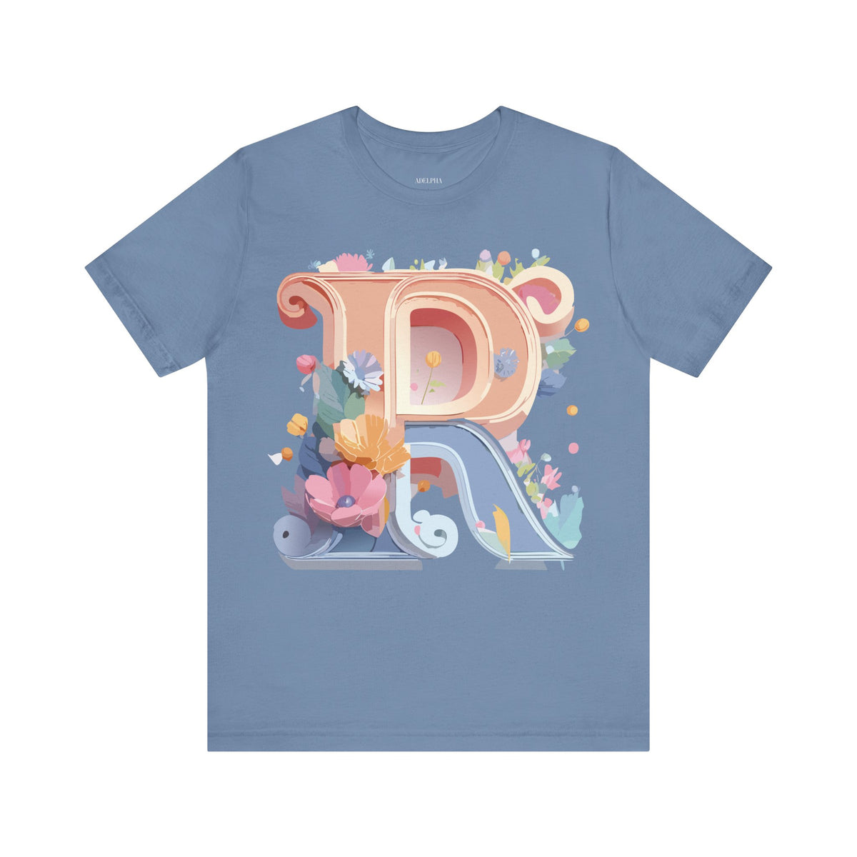 Letter R Graphic Unisex Cotton Bella+Canvas Tee with Art Letter Design