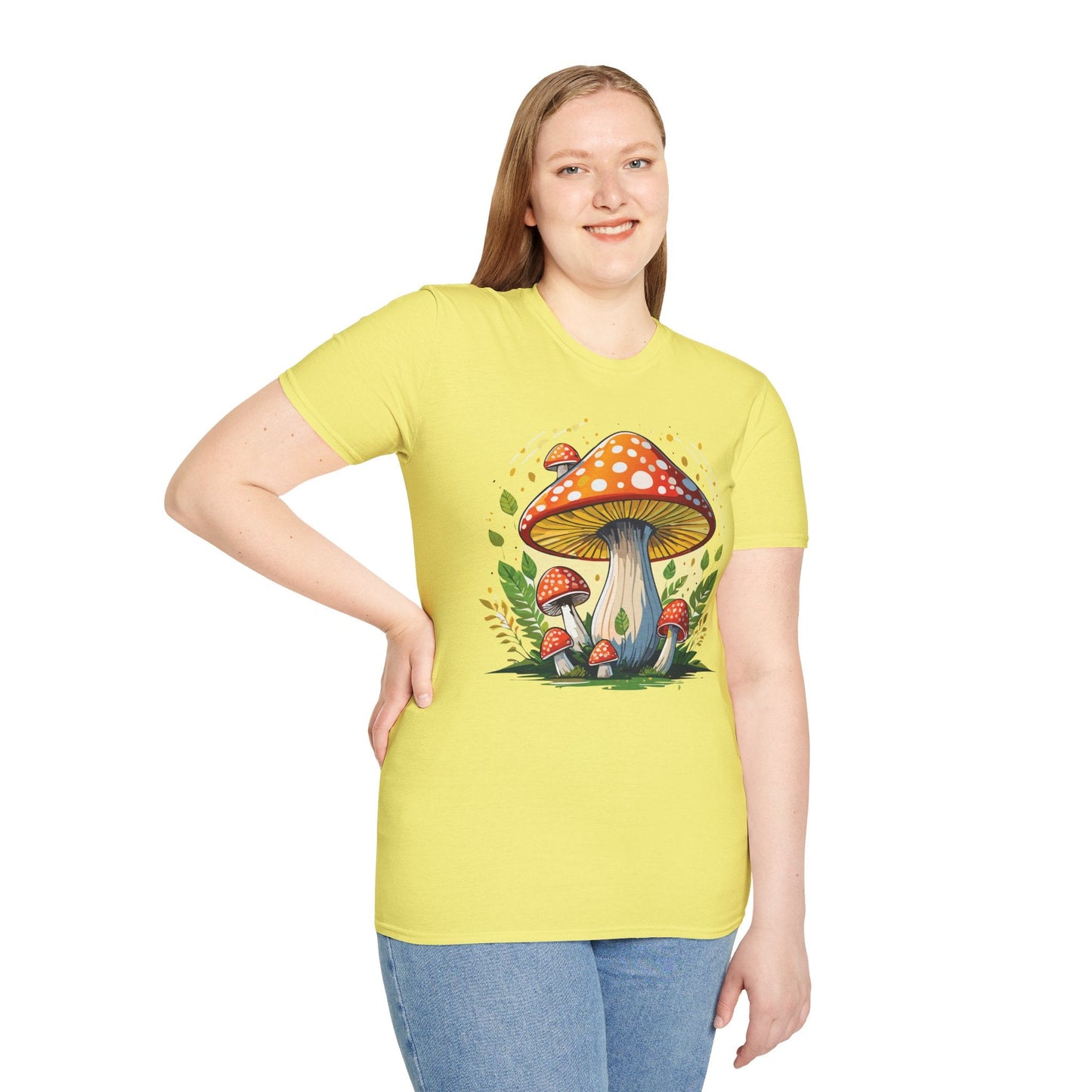 Mashroom Tee Shirt Unisex Funny Mashroom Design Softstyle 64000 Ring Spun Cotton Tee