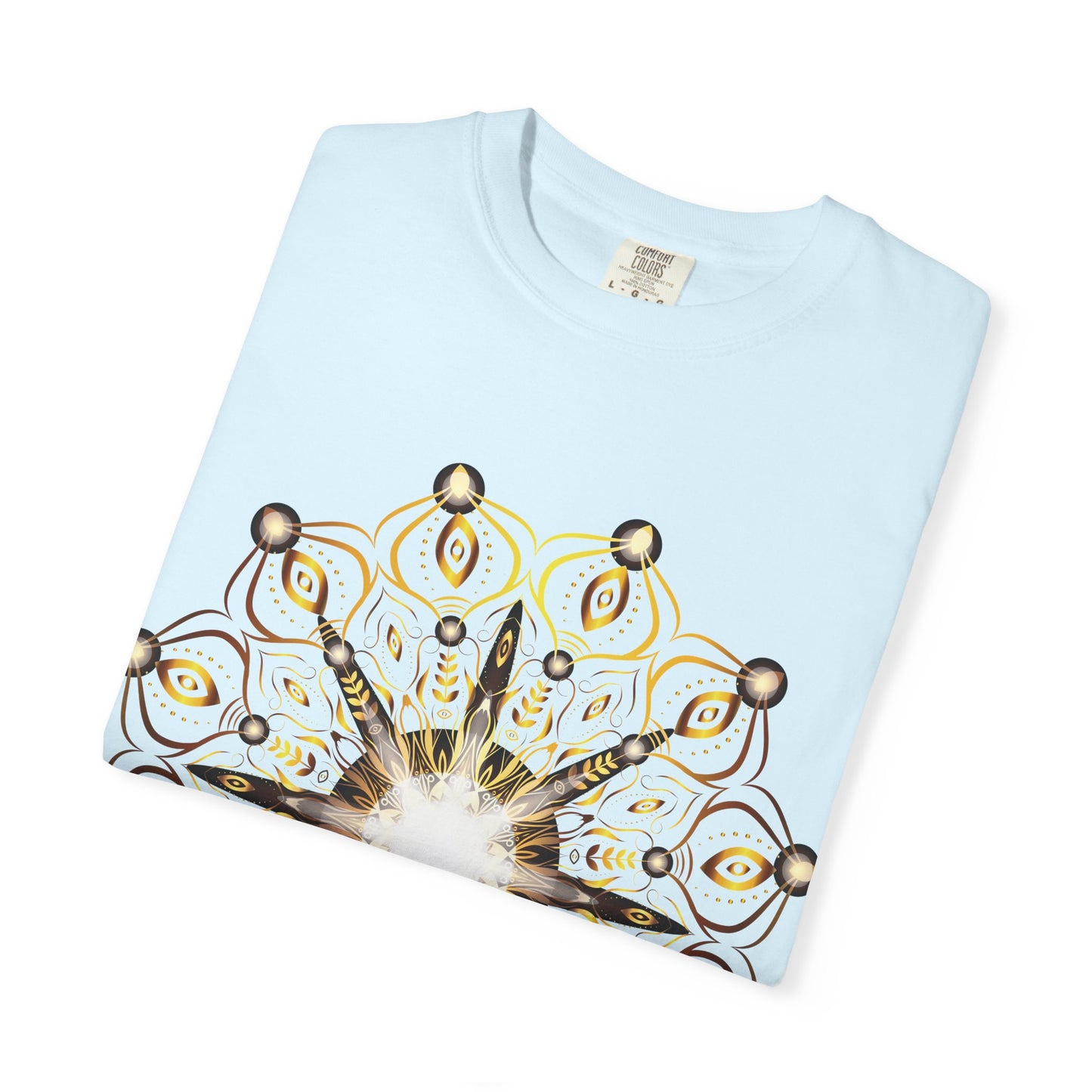 Unisex Garment Dyed Cotton T-Shirt with Mandala Graphic Design