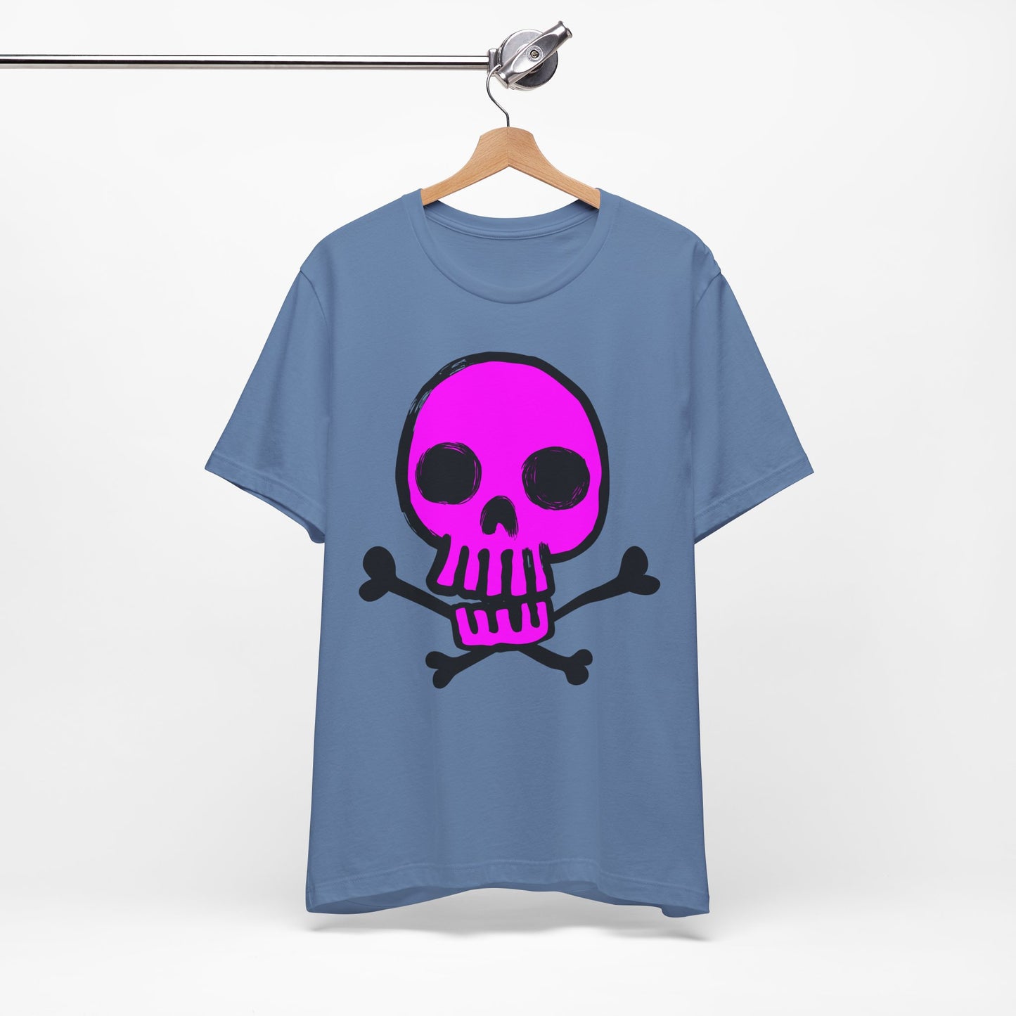 Pink Skull Graphic Design Tee, Skull Shirt, Vintage Tees, Art Design T-Shirt, Vintage Graphic Tee, Art Shirts with Skulls