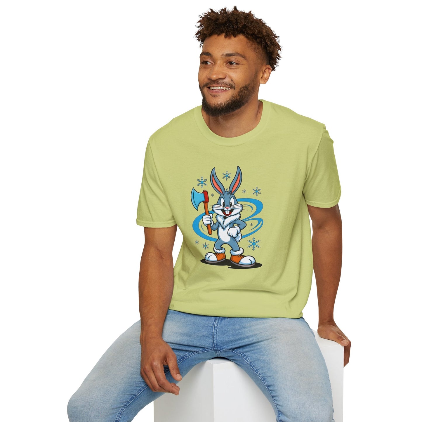 Bugs Bunny T Shirt Cartoon Print Unisex Softstyle Tee Gildan 64000 100 Percent Cotton