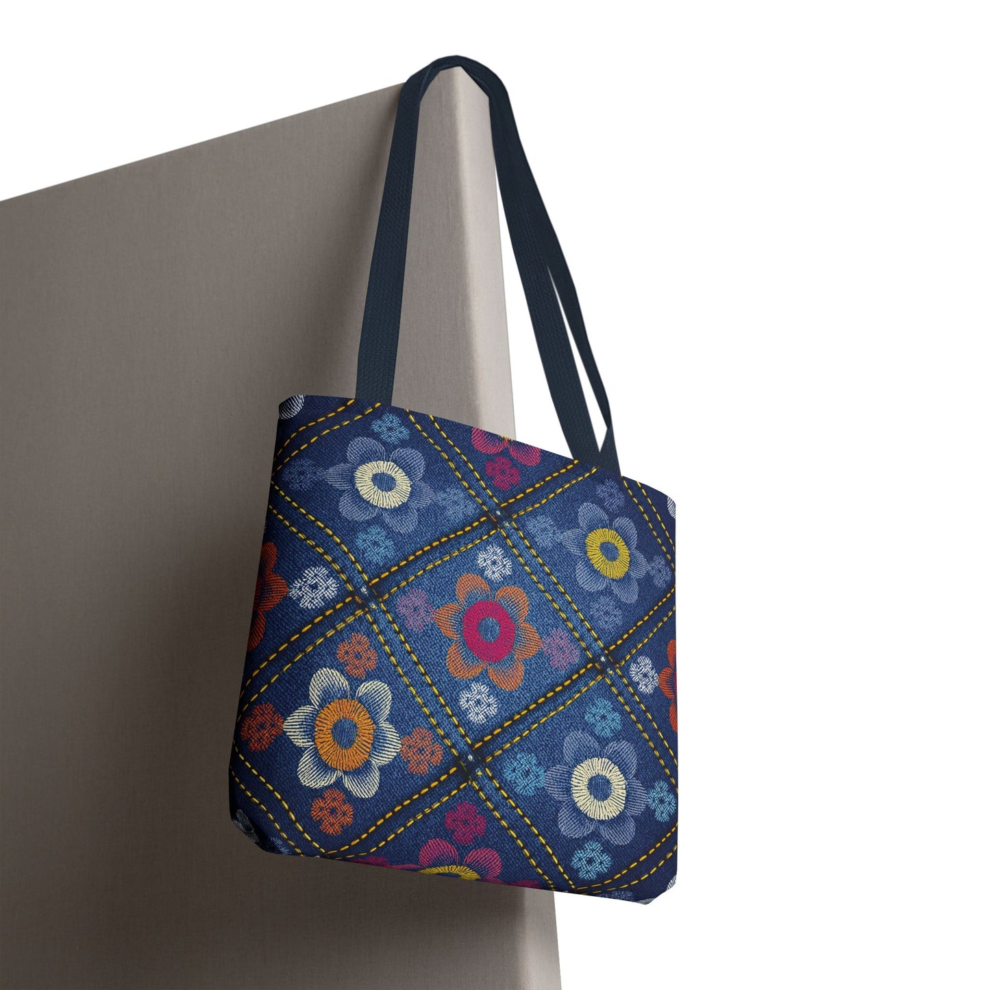 Denim Fabric Imitation Print Unisex Canvas Bag Poly Spun 3 Sizes Tote Bag 130
