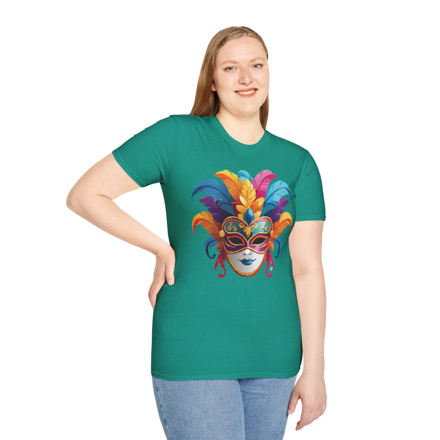 Mask Tee Shirt Unisex Masquerade Design Gildan Softstyle 64000 100 Percent Cotton