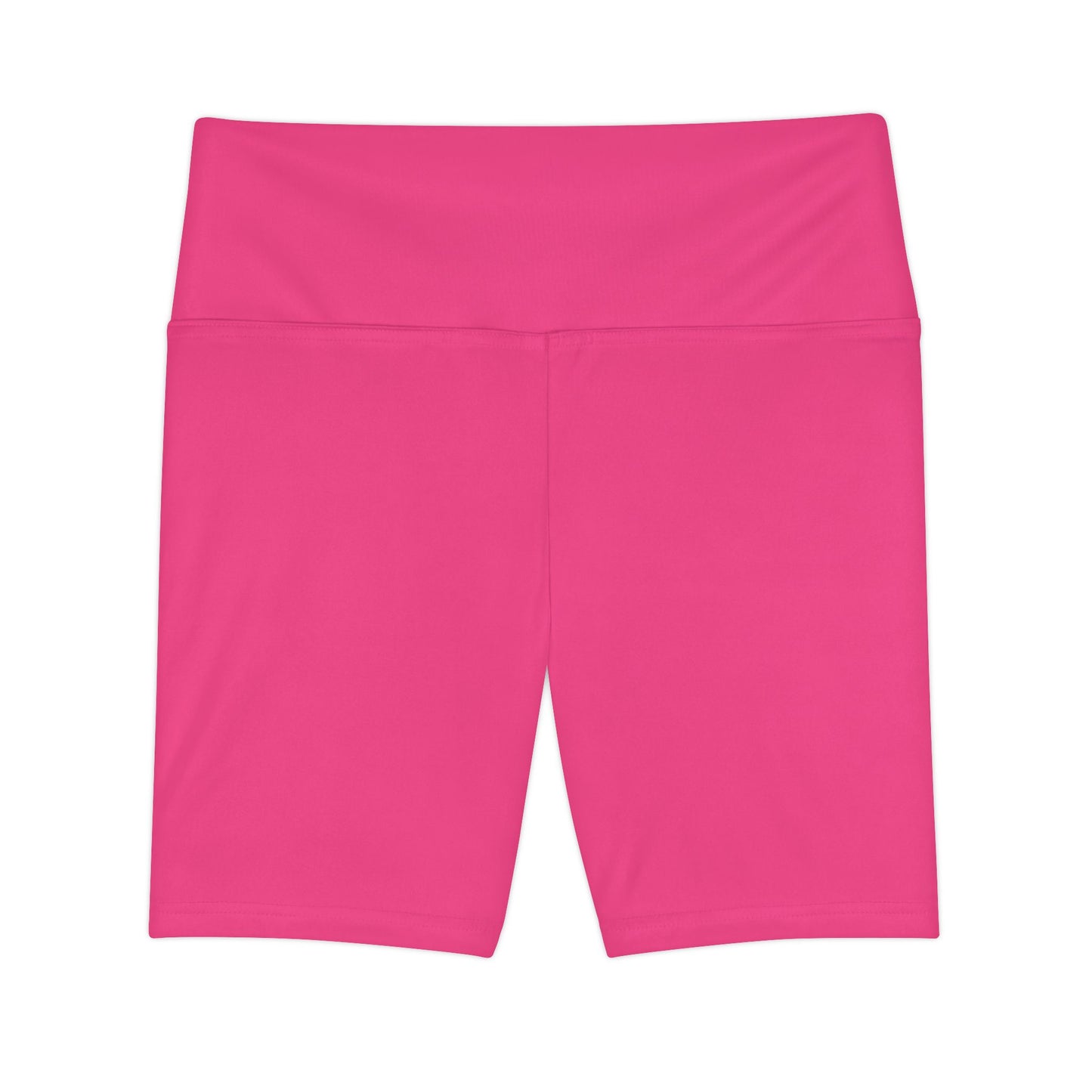 Wild Strawberry Pink Women's Workout Shorts — Solid High-Waist Biker Shorts for Exercise & Everyday Wear