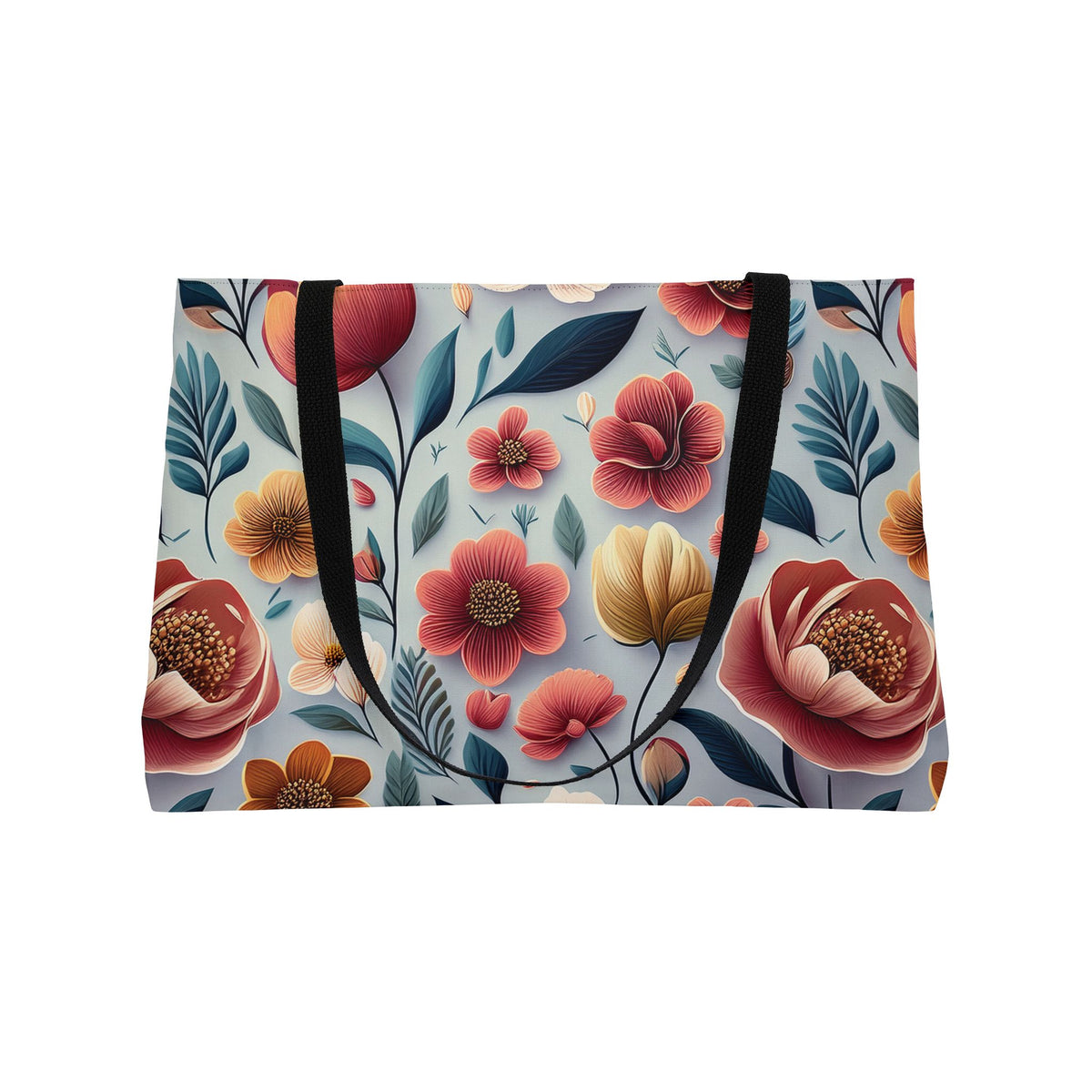 Floral Print Poly Canvas Weekender Bag 15