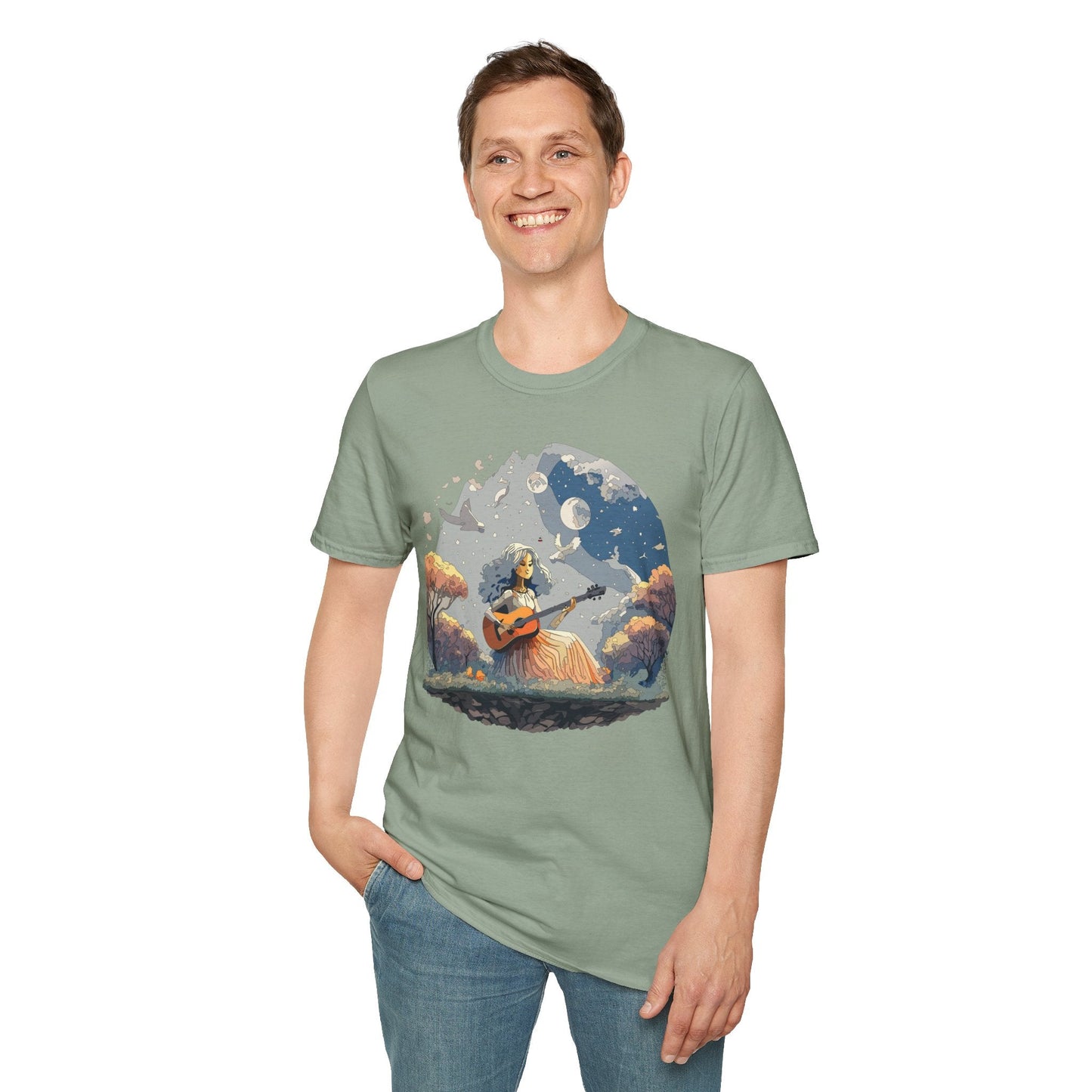 Womens Graphic T Shirt Art Design Tee Unisex Softstyle Cotton Shirt Everyday Comfort Durable Wear