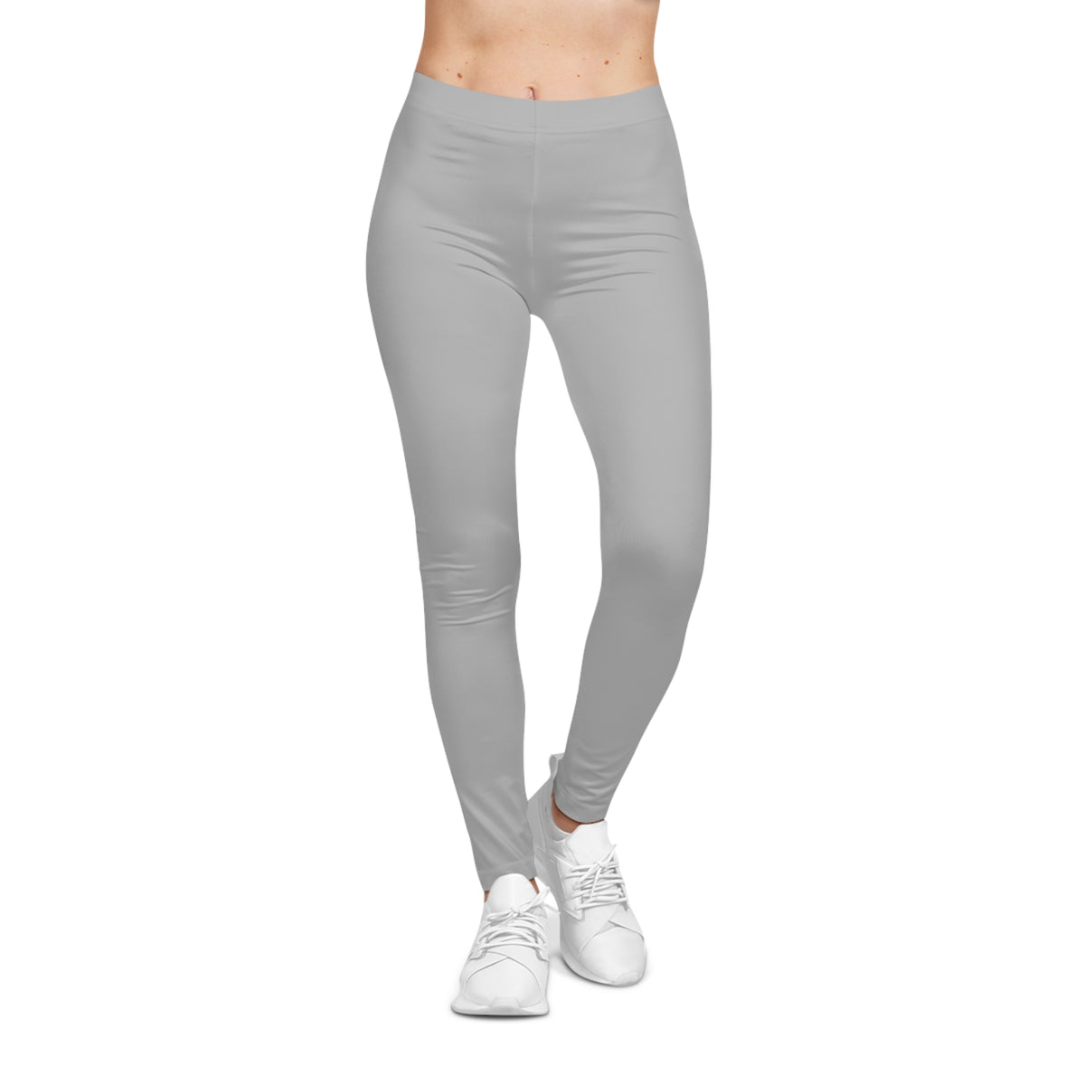 Silver Rain Color Women's Poly-Span Casual Leggings Print Everyday Activewear Pants