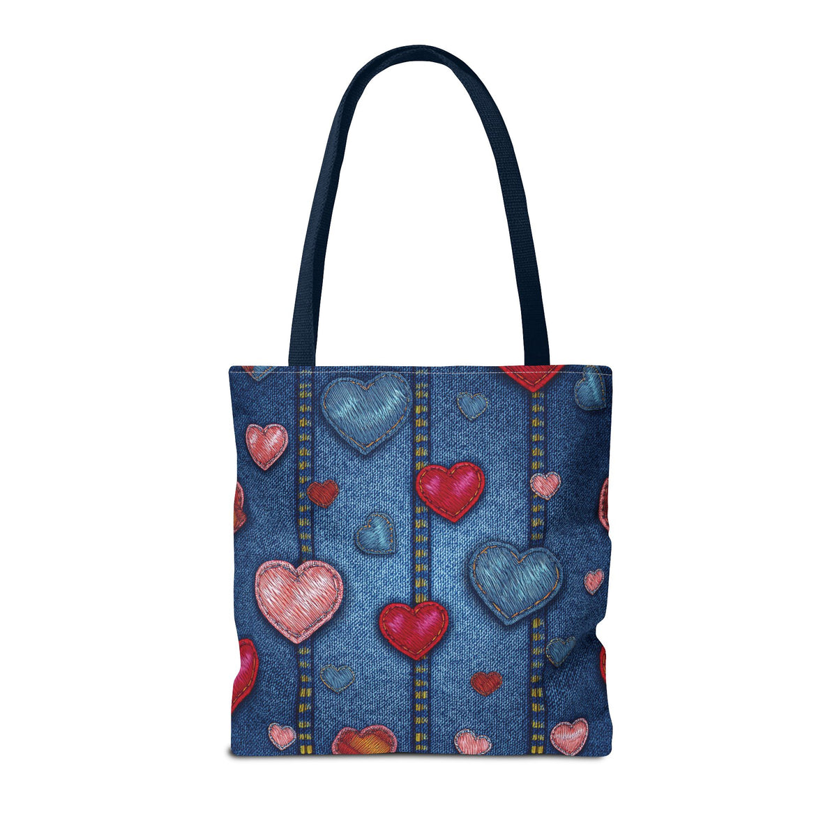 Love Day Graphic Design Denim Fabric Imitation Print Unisex Canvas Bag POLY 3 Sizes Tote Bag 201-25