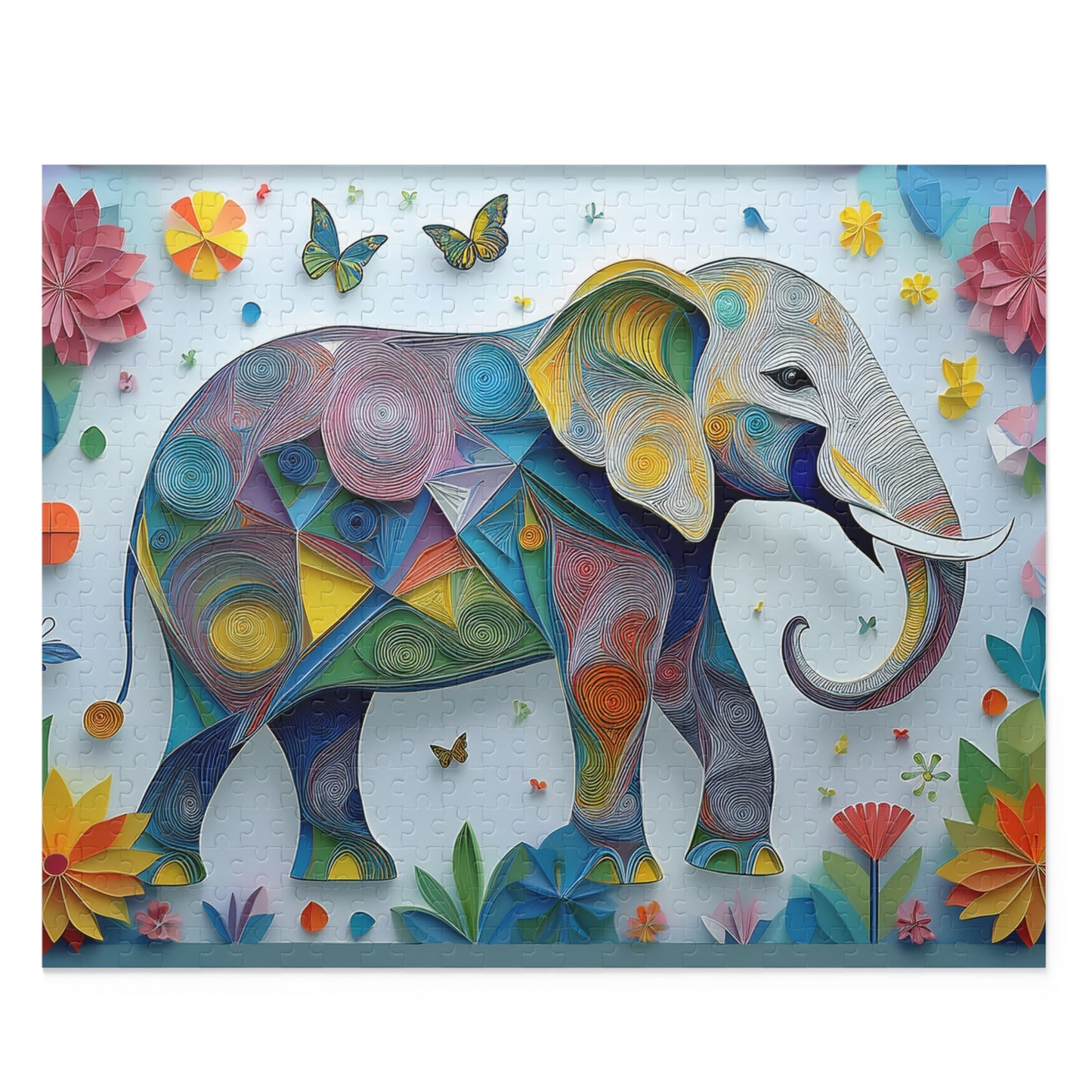 3D Colorful Elephant Puzzle 500-Piece | Elephant Puzzle 500-Piece Ages 9+