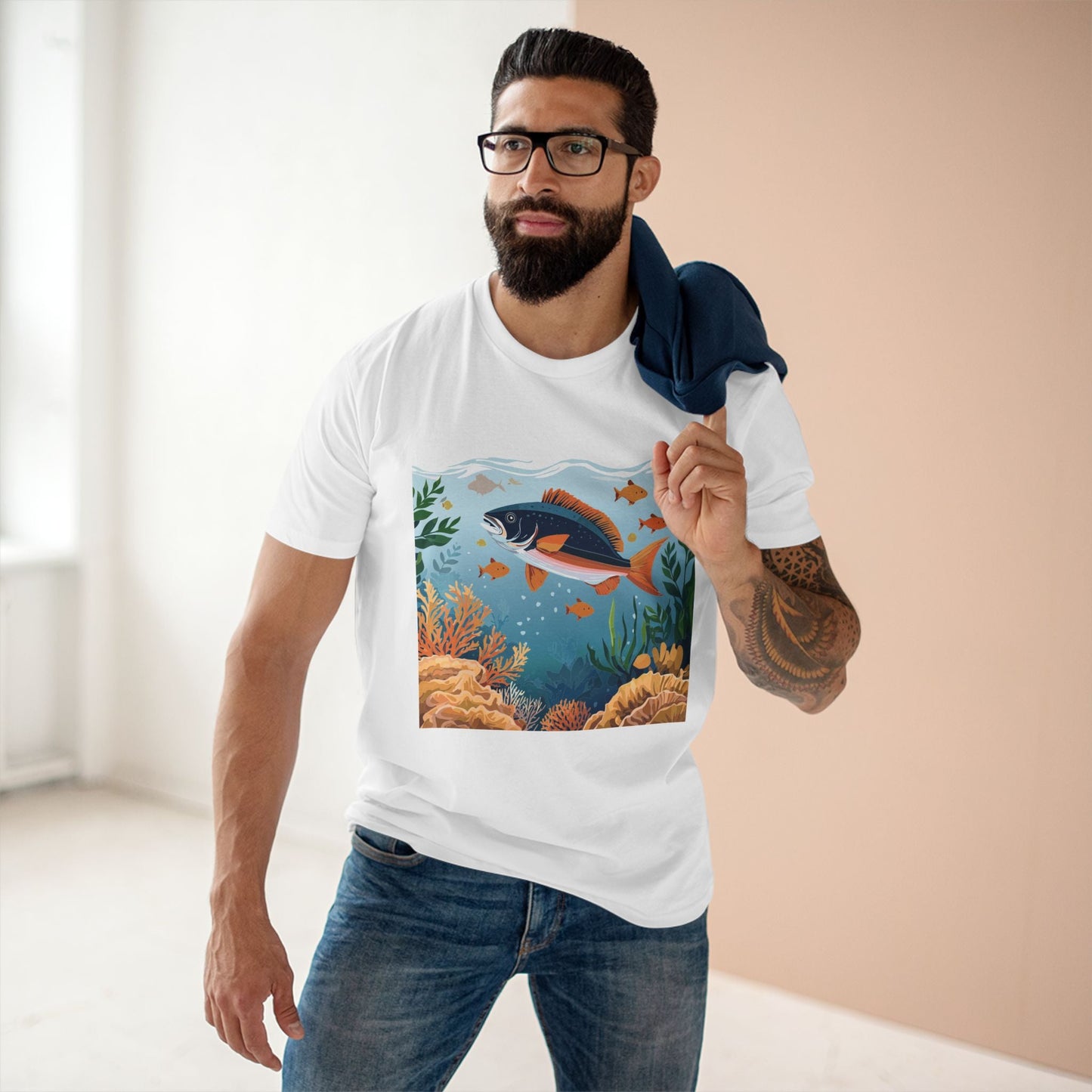 Ocean Shirt Unisex Premium Cotton Tee With Original Art Design From Retro2Nova Art Collection