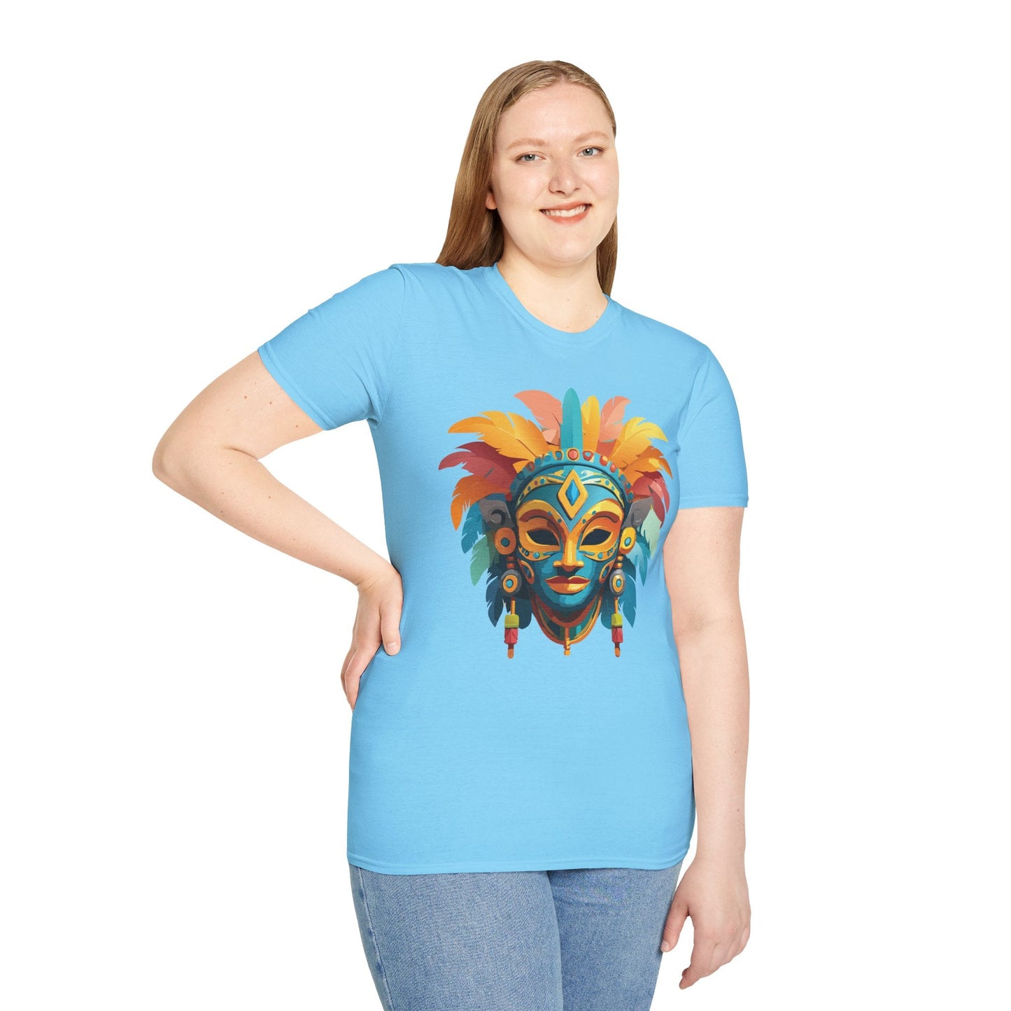 Mask Tee Shirt Unisex Graphic Design Short Sleeve Tee Gildan Softstyle 64000 Ring Spun Cotton