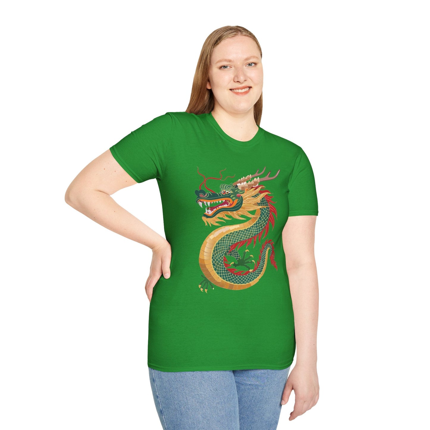 Dragon T Shirt Unisex Dragon Shirt With Animal Art Design Gildan Softstyle 64000 Tee