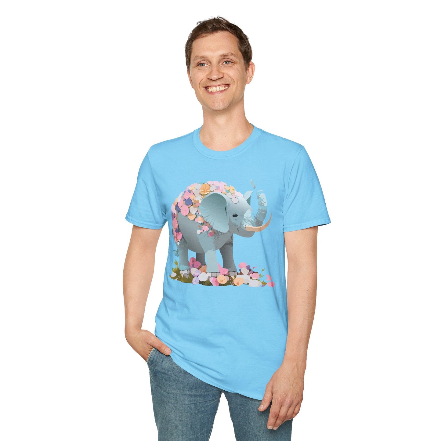 Elephant Graphic T Shirt Gildan Softstyle Unisex Cotton Tee With Elephant Print Design Artwork