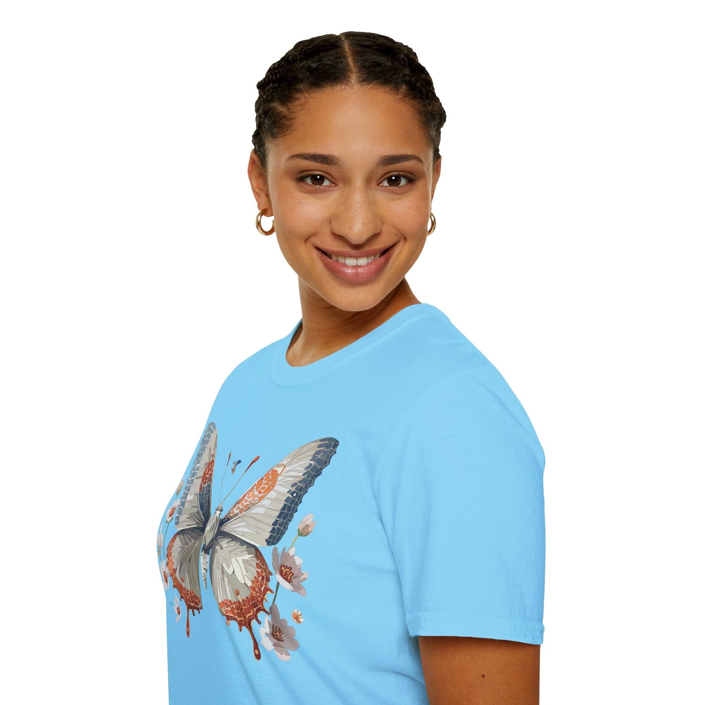 Butterfly Shirt Unisex Short Sleeve Cotton Tee Monarch Design For Men Women Comfort