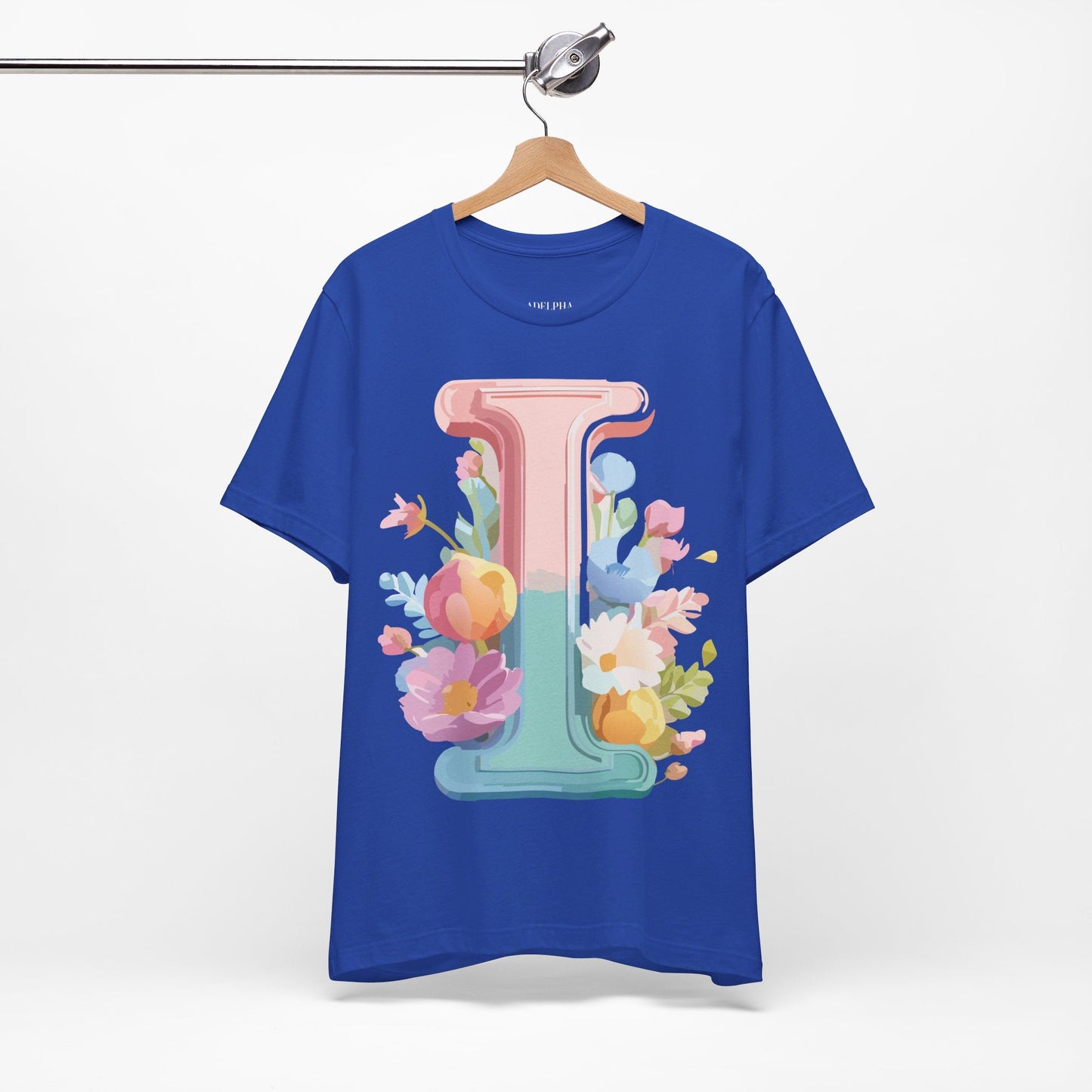 Letter I Shirt Graphic Tee Unisex Short Sleeve Adelpha Vintage Inspired Artwork Design