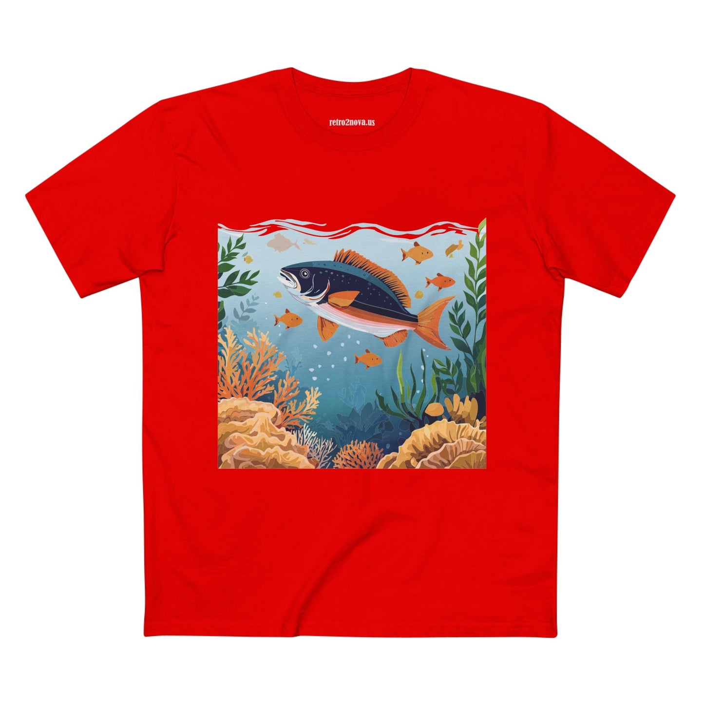 Ocean Shirt Unisex Premium Cotton Tee With Original Art Design From Retro2Nova Art Collection