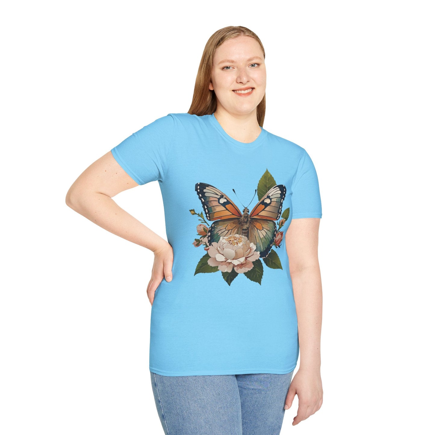 Monarch Butterfly Shirt Unisex Softstyle Cotton Tee Short Sleeve Gildan 64000 Everyday Wear