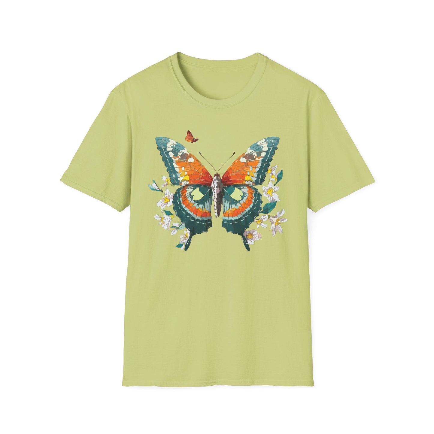 Butterfly T Shirt Unisex Softstyle Gildan 64000 100 Percent Ring Spun Cotton Monarch Tee