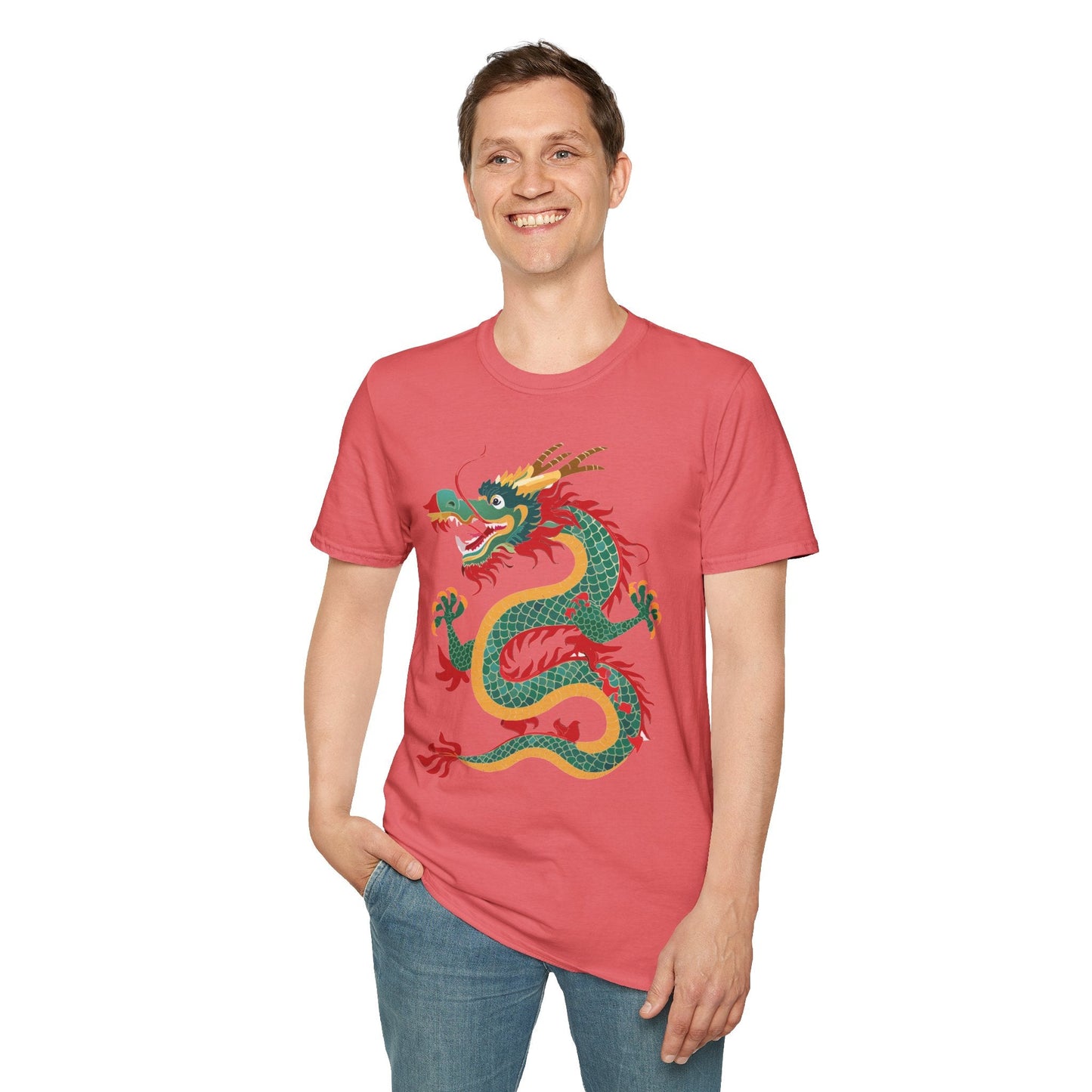 Dragon Graphic Unisex Cotton Softstyle Art Design Tee With Animals 3
