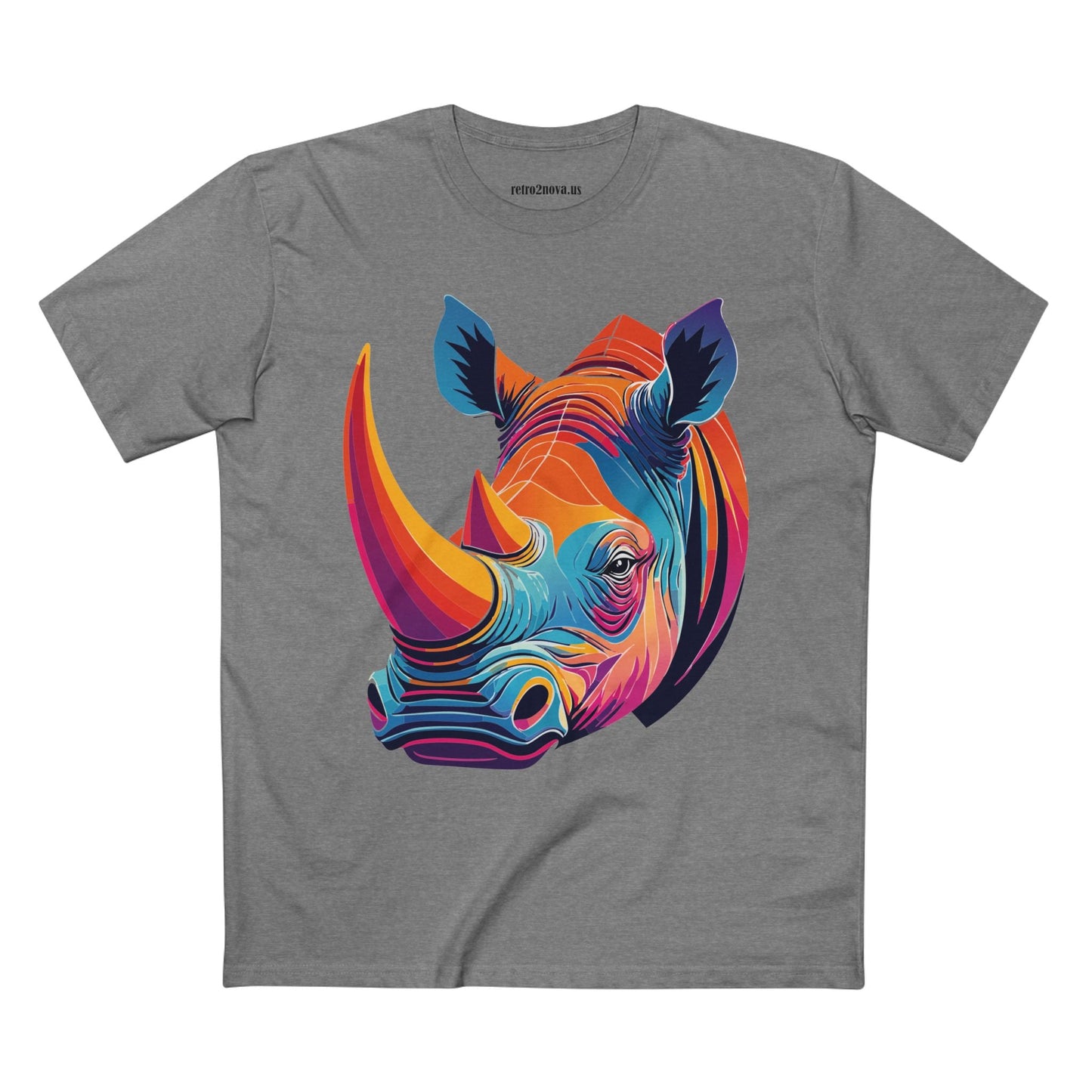 Rhino Shirt Unisex Premium Cotton Tee With Original Art Design From Retro2Nova Art Collection For Everyday Comfort