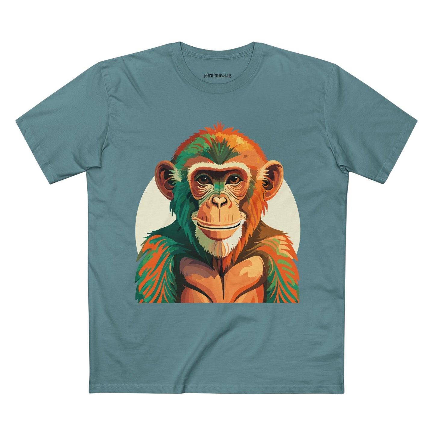 Unisex Monkey Shirt Premium Cotton Tee With Original Art Design From Retro2Nova Comfortable Everyday Wear Art Collection