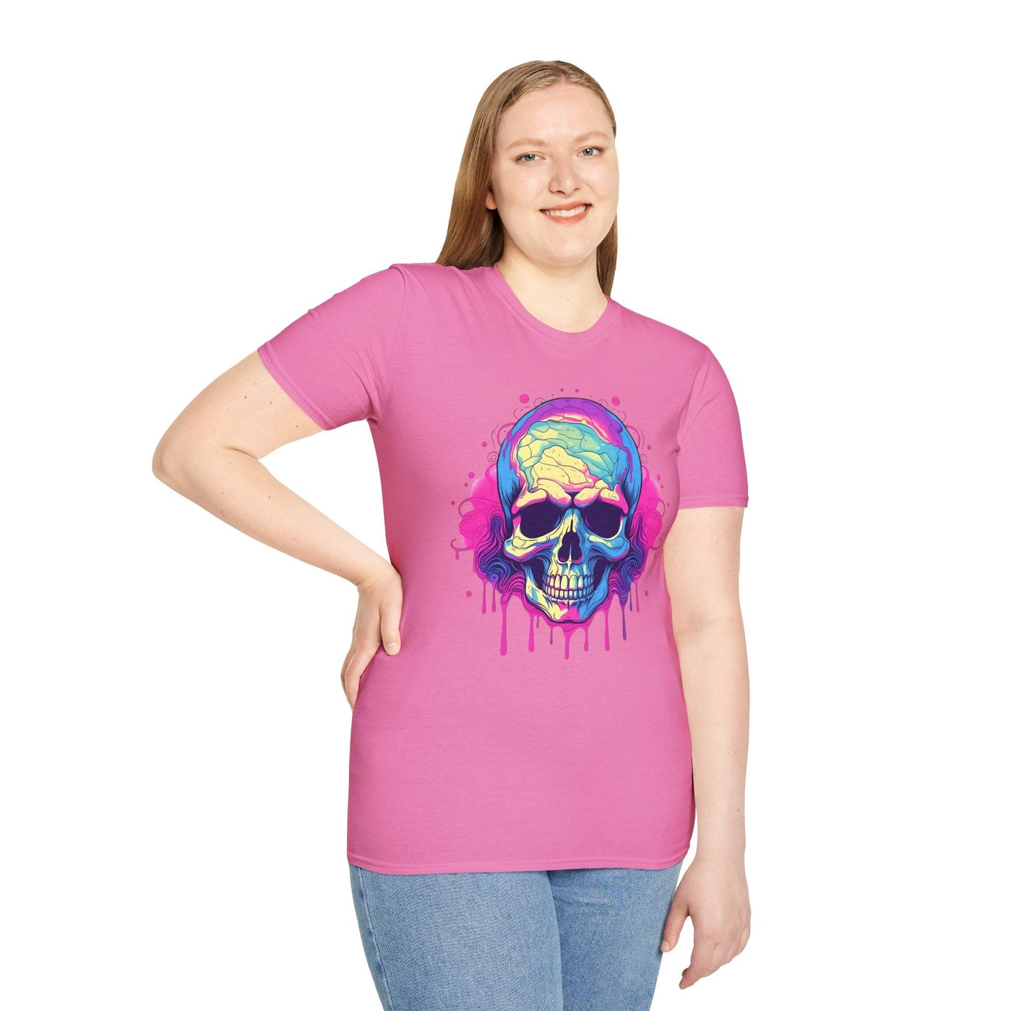 Skull Tee Shirt Unisex Skeleton Design Gildan Softstyle 64000 Ring Spun Cotton Tee