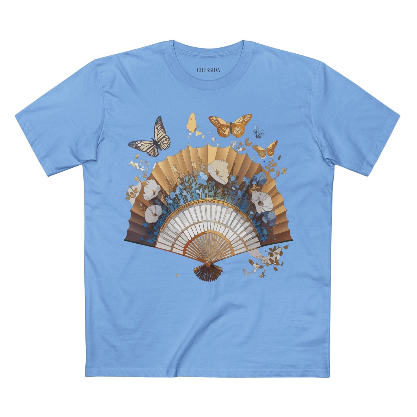 Antique Fan Graphic Design T-Shirt Unisex 100 Cotton Floral Carnival Artwork Tee 1