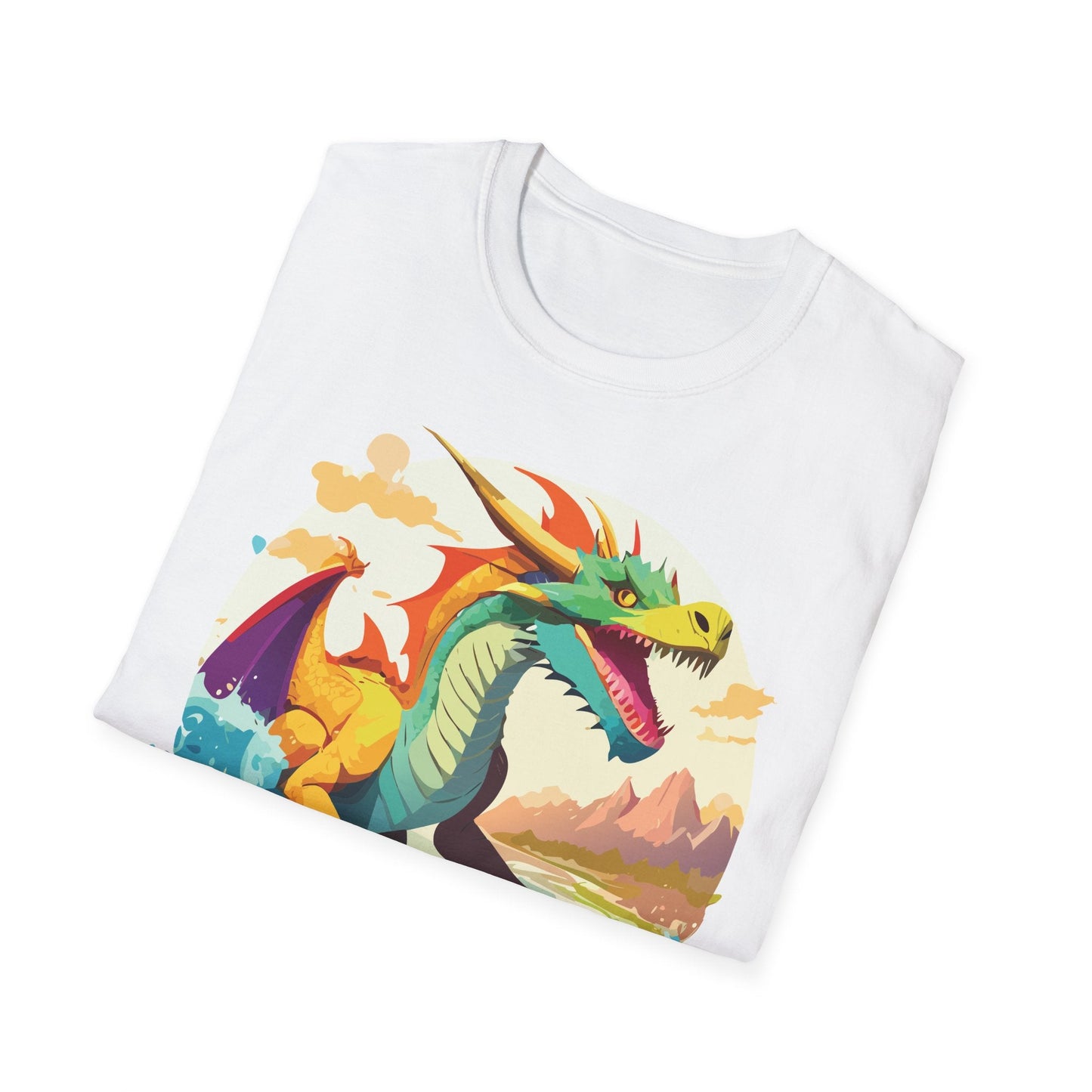 Dragon T Shirt Unisex Animal Print Dragon Shirt Gildan Softstyle Cotton Tee 64000