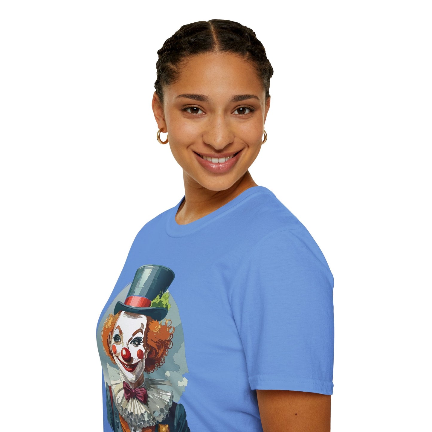 Unisex Clown Shirt Funny Man Circus Design Hundred Percent Ring Spun Cotton Gildan Softstyle Tee
