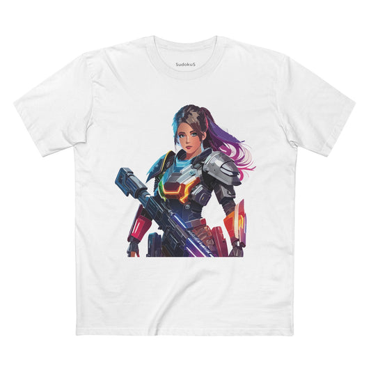 Army-woman Graphic Unisex 100 Cotton Staple Tee 4