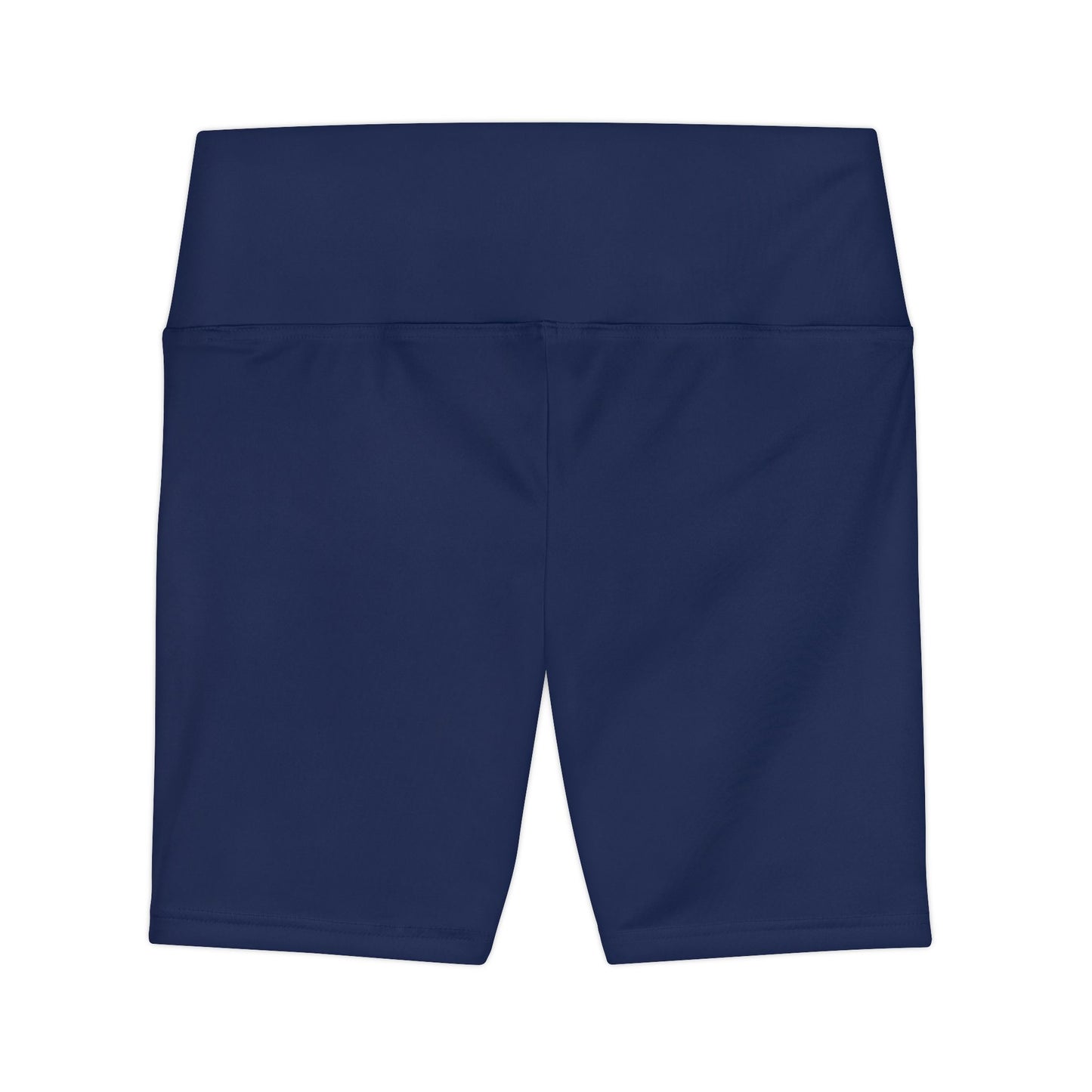 Space Indigo Women's Workout Shorts — Solid High-Waist Biker Shorts for Exercise & Everyday Wear