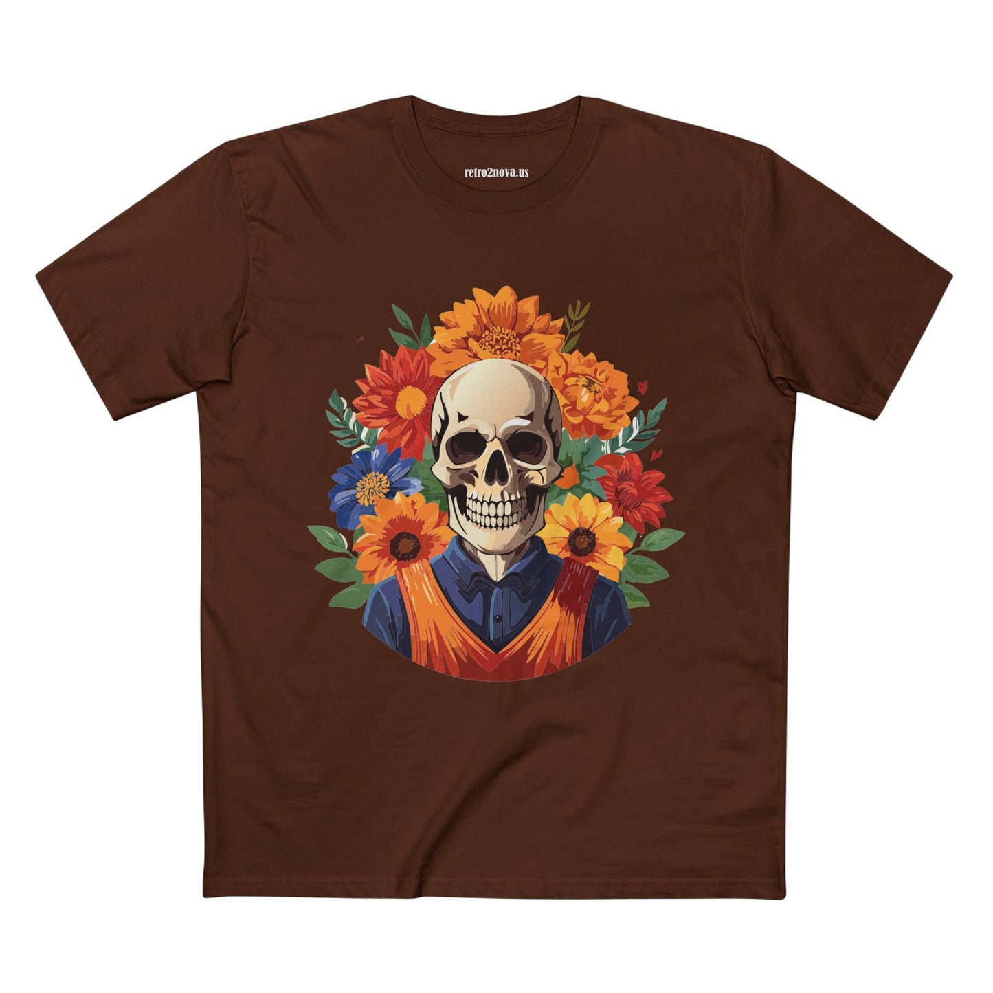 Skull Shirt Skeleton Shirt Unisex Premium Cotton Tee Original Art Design Retro2Nova