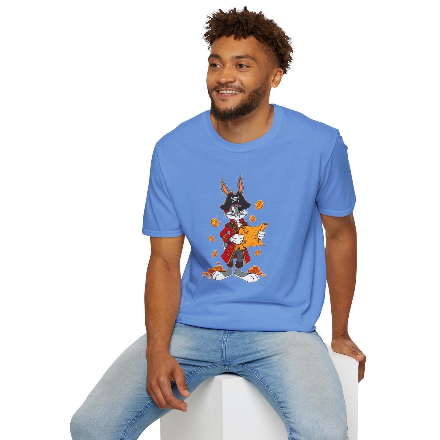 Bugs Bunny Cartoon T Shirt Unisex Gildan Softstyle 64000 Tee With Animated Artwork